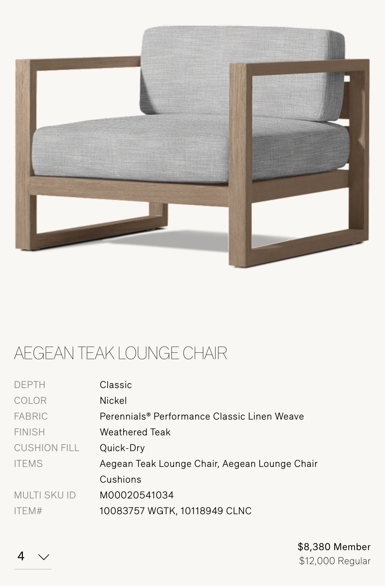 RH Outdoor Chairs Set