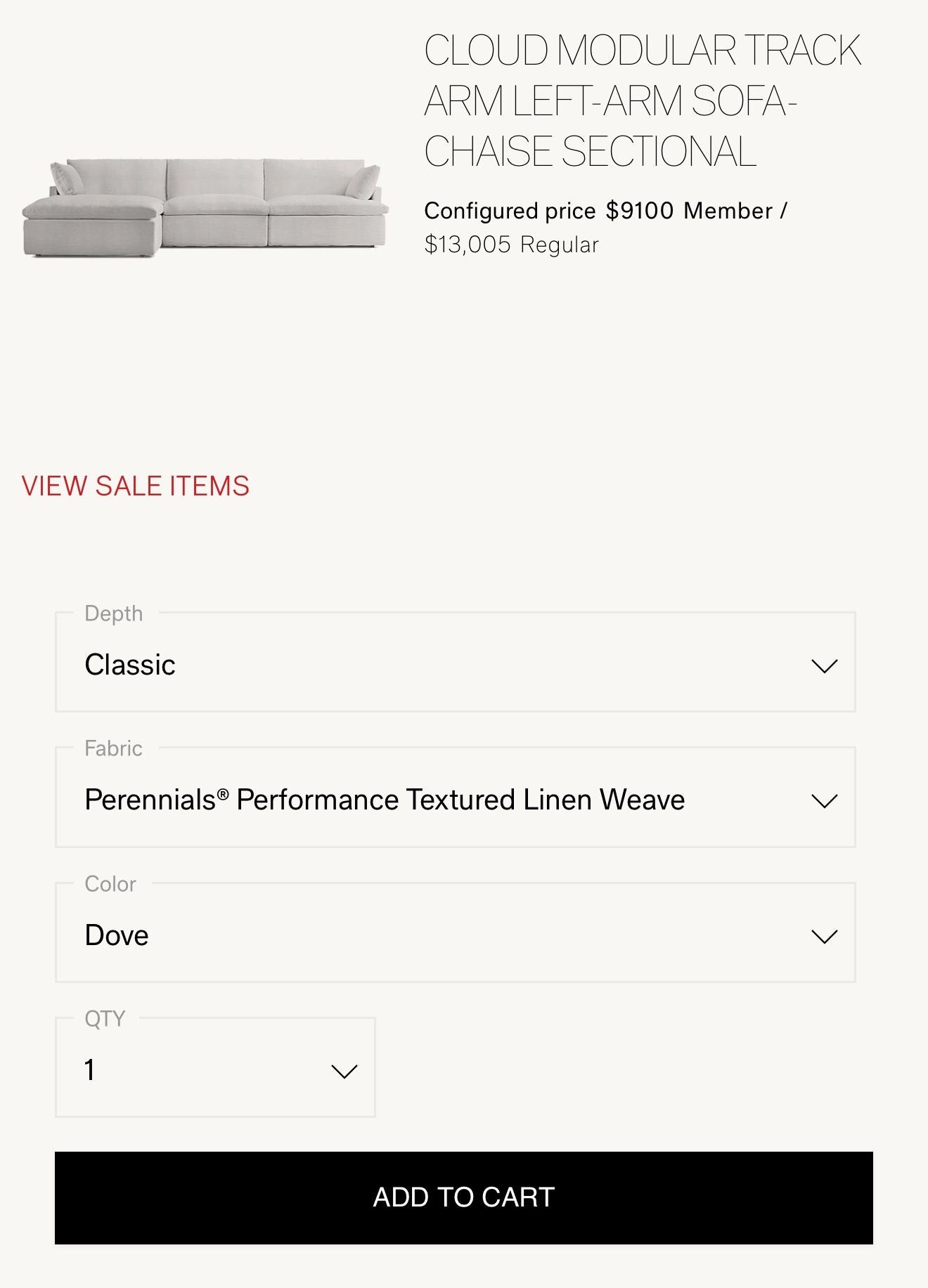 Restoration Hardware Cloud Couch