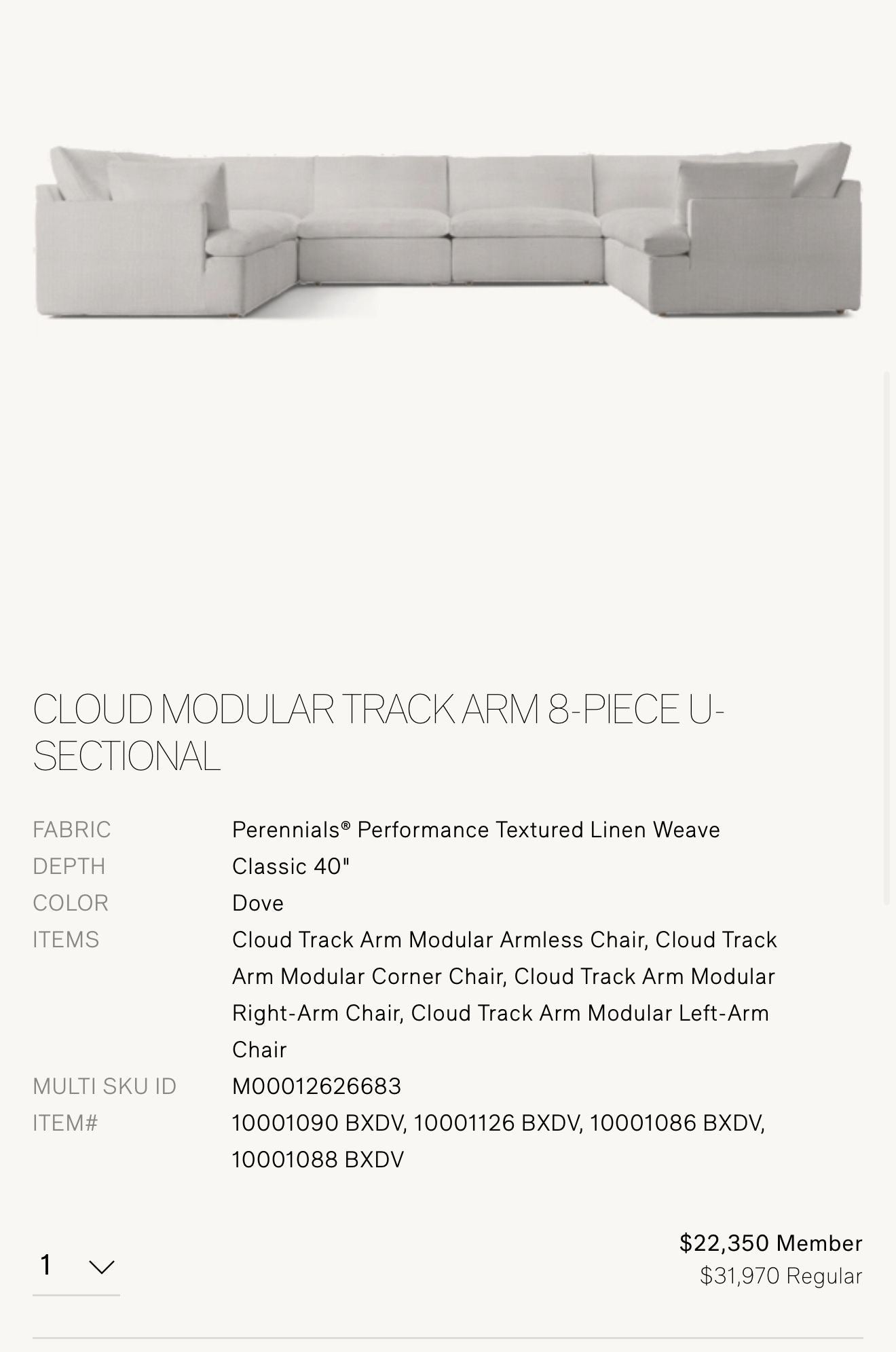 Restoration Hardware Cloud Couch