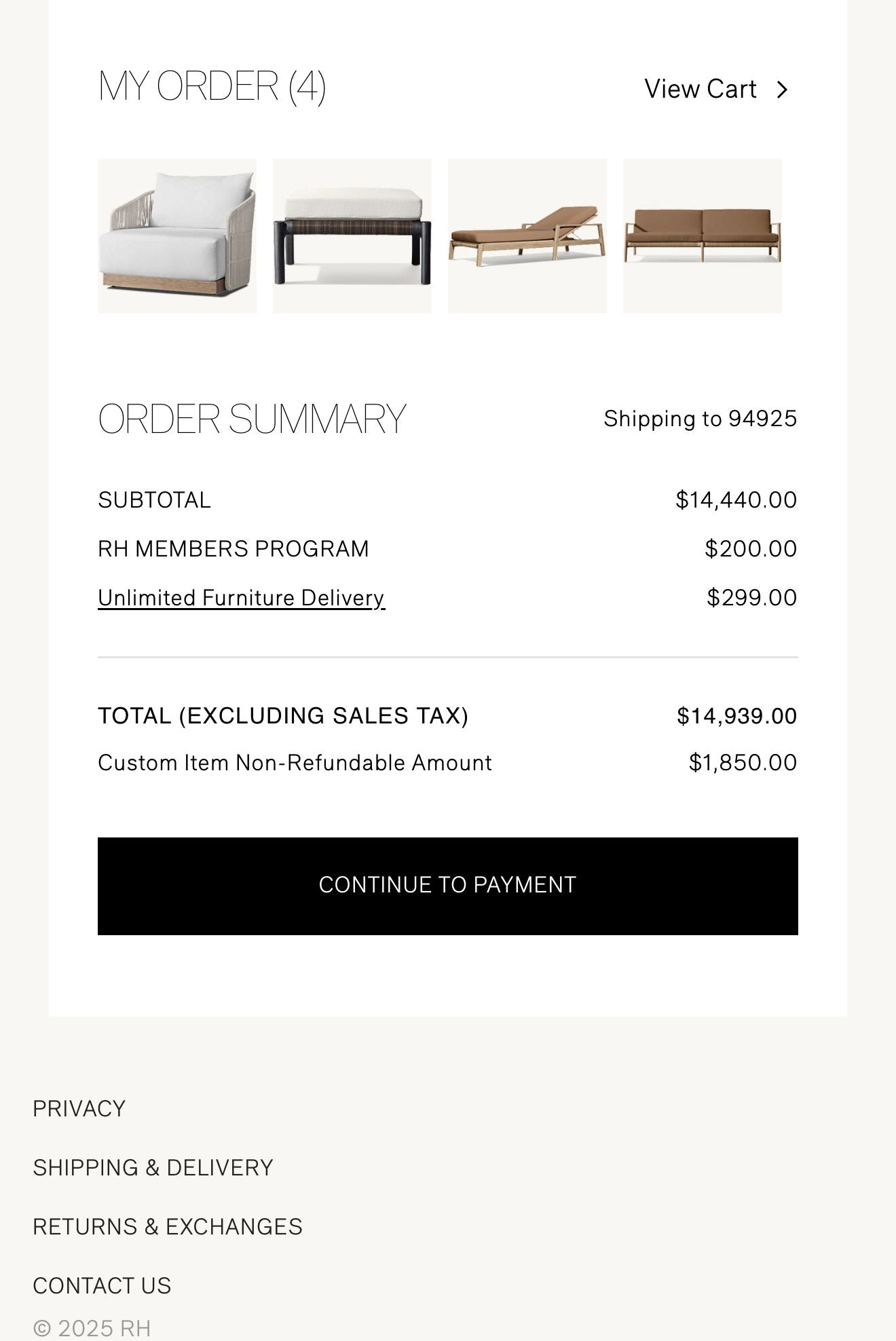 Restoration Hardware Outdoor Set