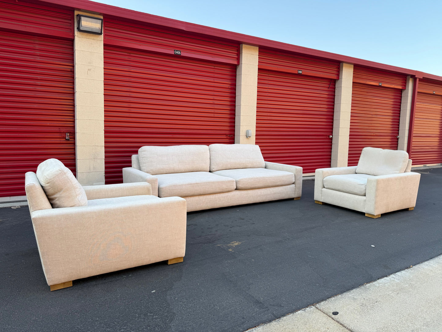 Restoration Hardware Luxe Maxwell Sofa and Chairs