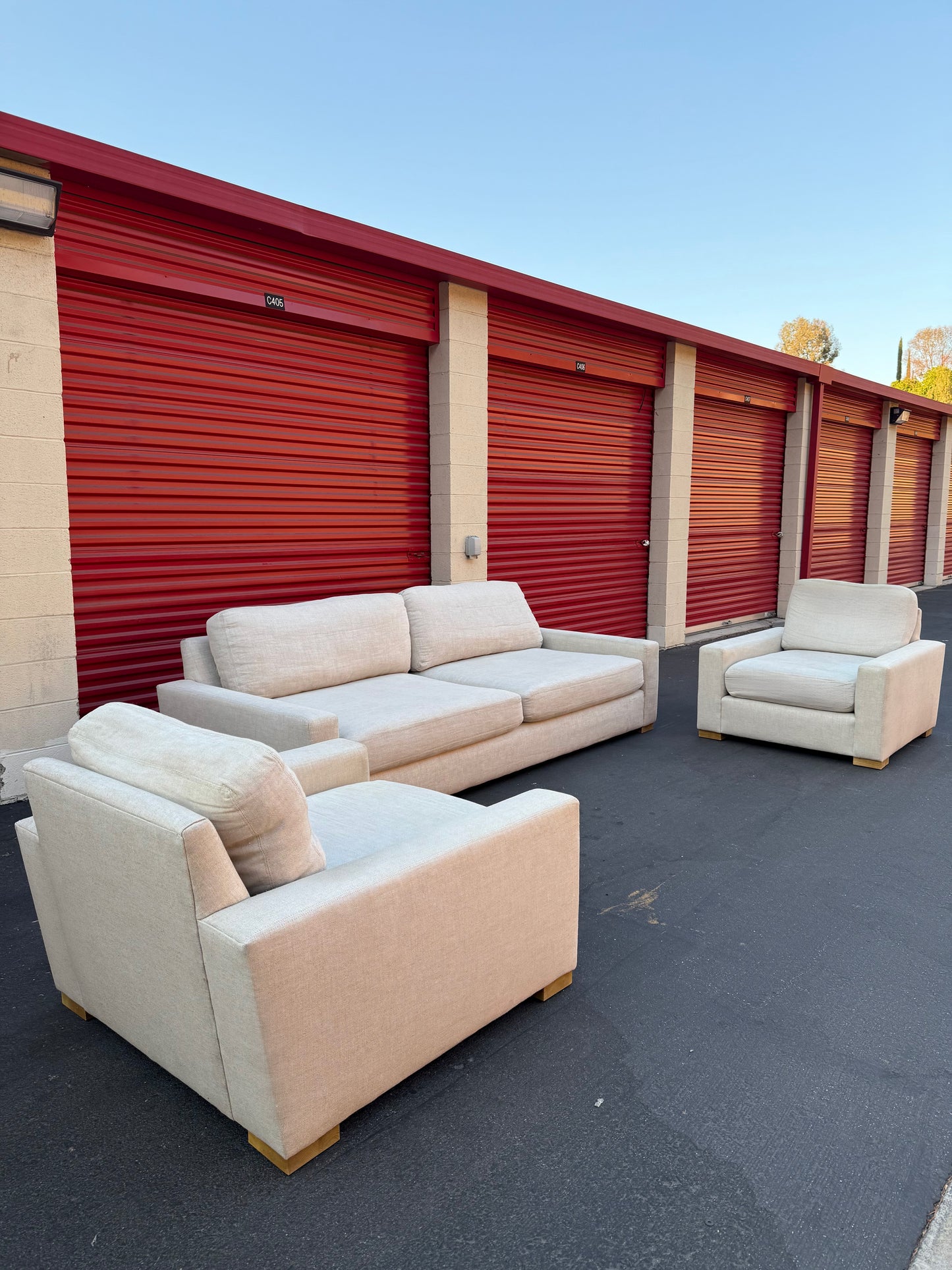 Restoration Hardware Luxe Maxwell Sofa and Chairs