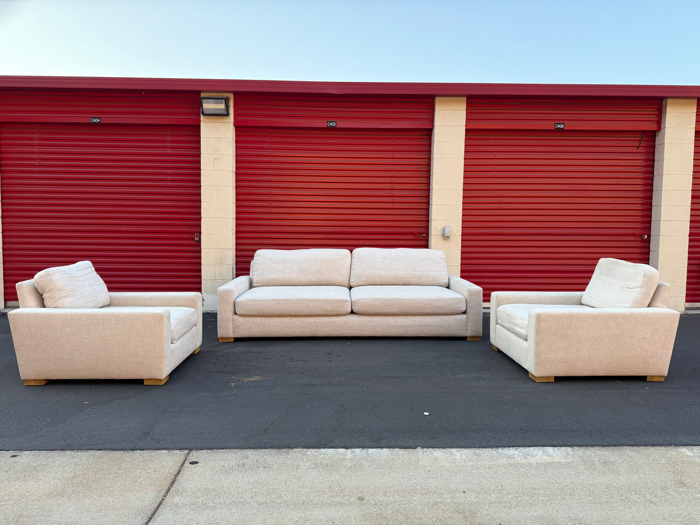 Restoration Hardware Luxe Maxwell Sofa and Chairs