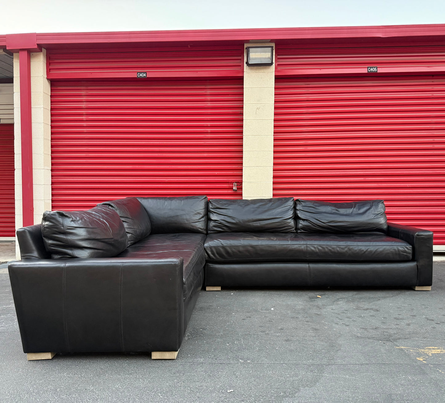Restoration Hardware Maxwell Leather Sectional - Like New!