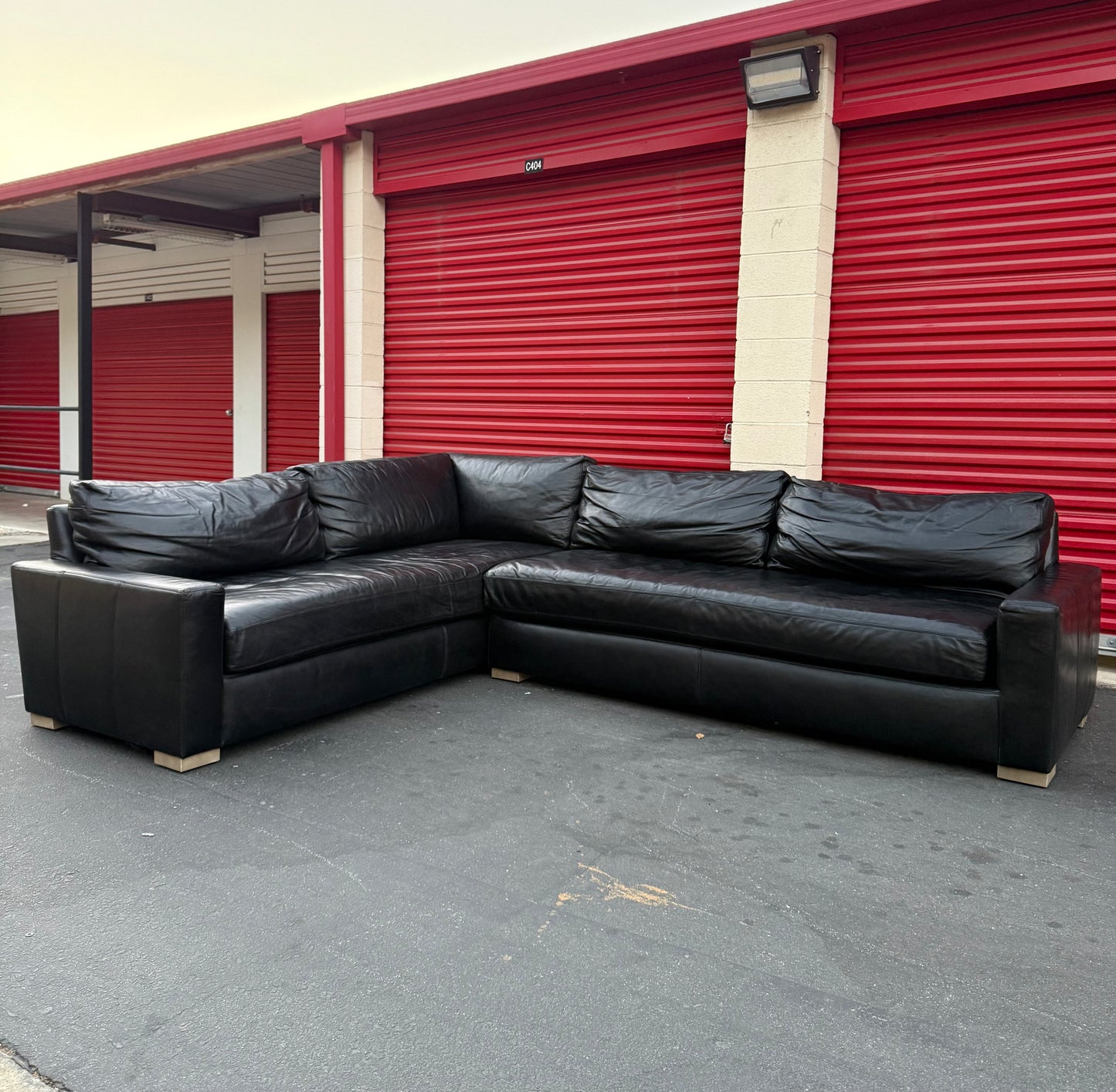 Restoration Hardware Maxwell Leather Sectional - Like New!