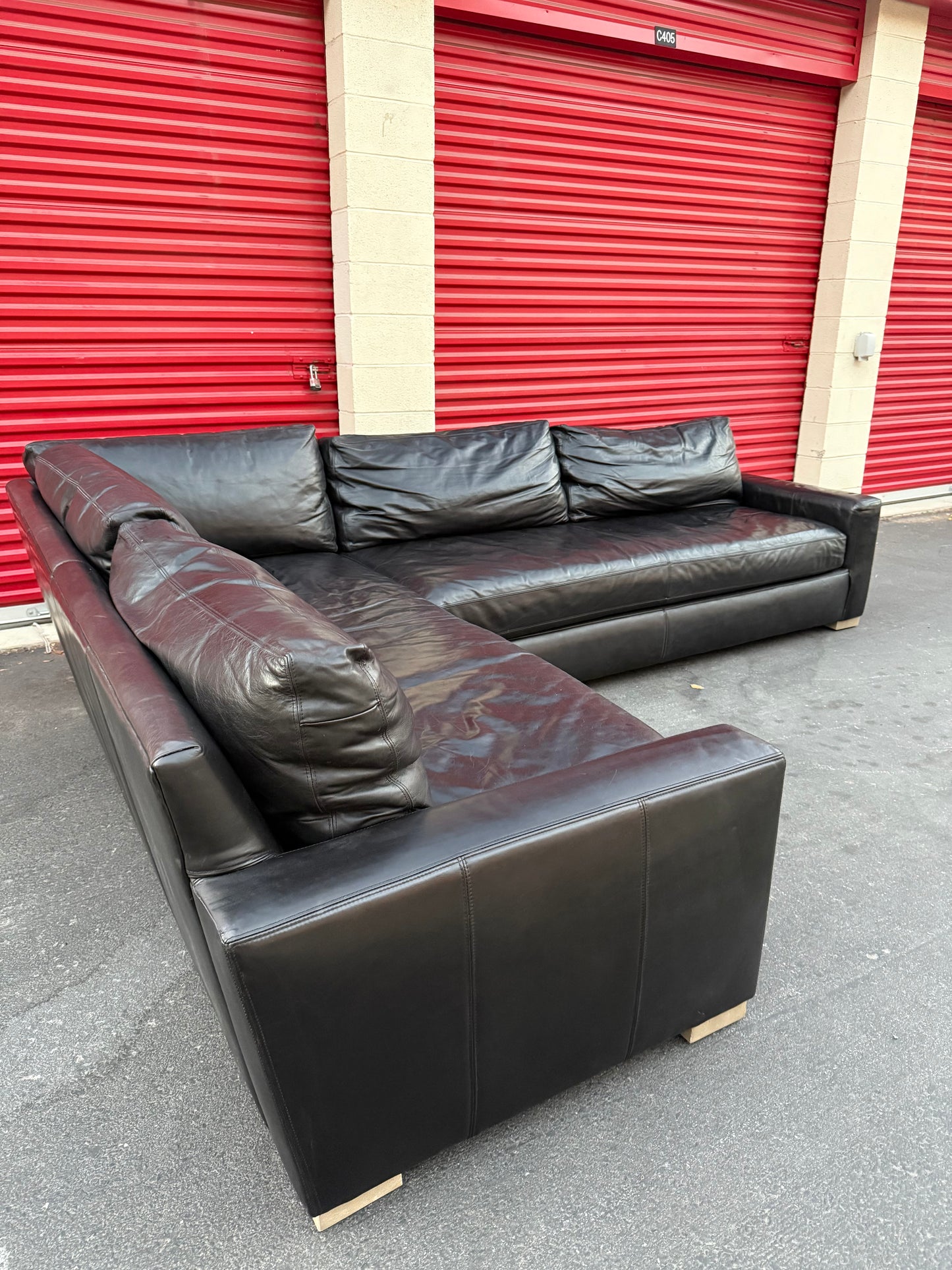 Restoration Hardware Maxwell Leather Sectional - Like New!