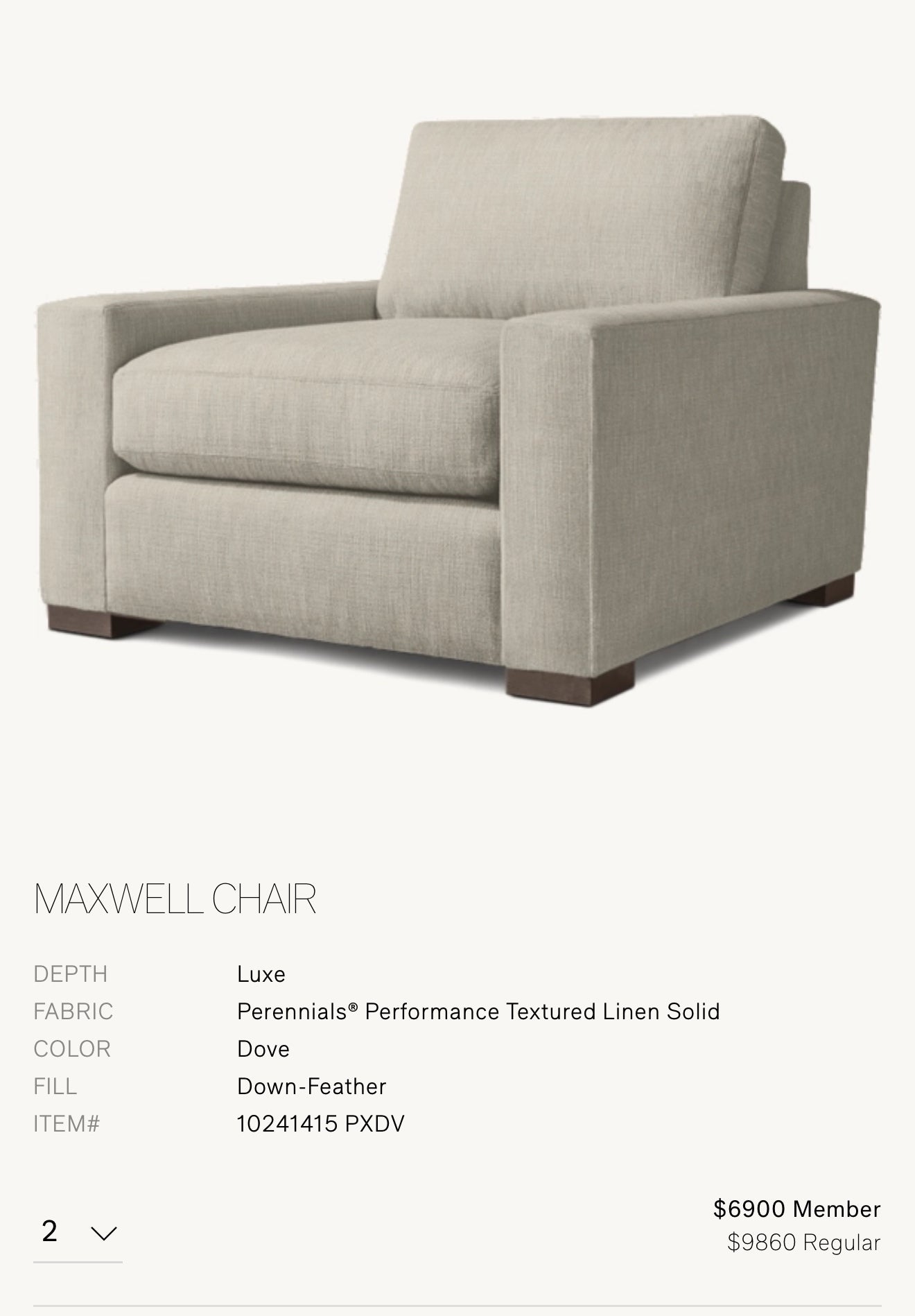 Restoration Hardware Luxe Maxwell Sofa and Chairs