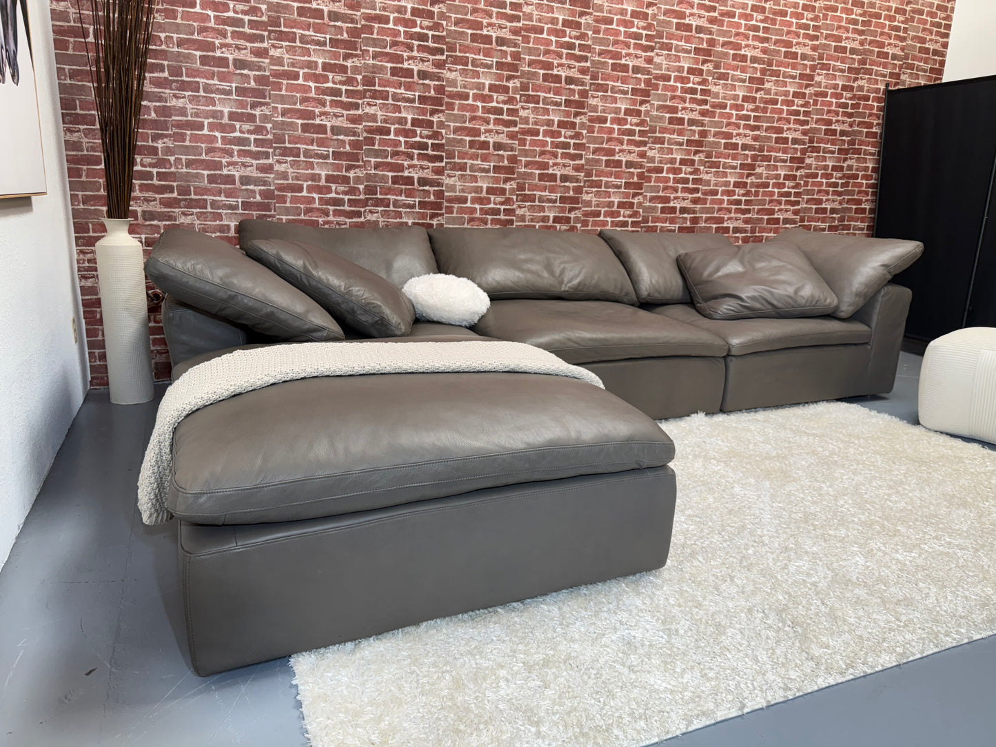 Restoration Hardware Leather Cloud Couch