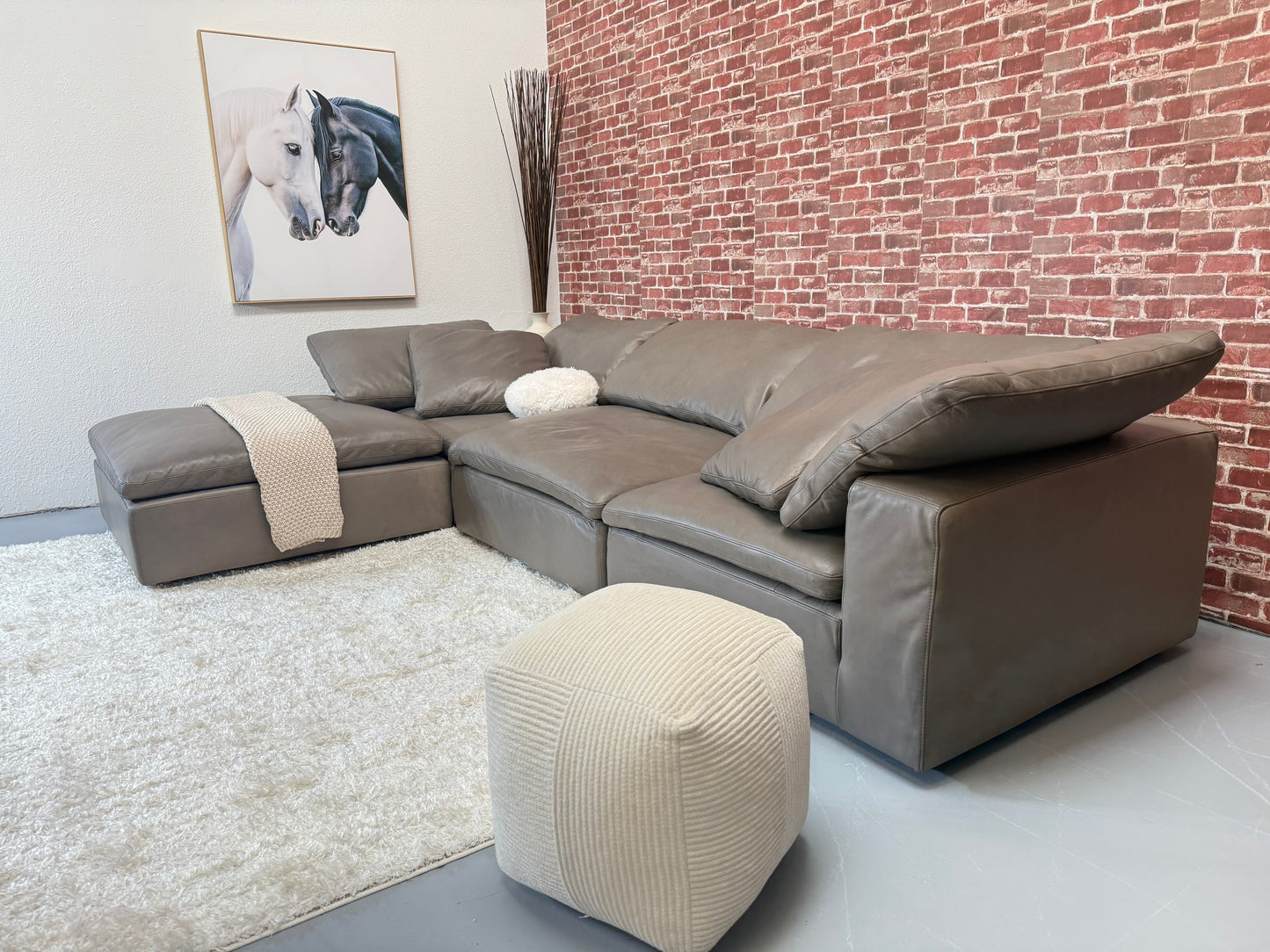 Restoration Hardware Leather Cloud Couch