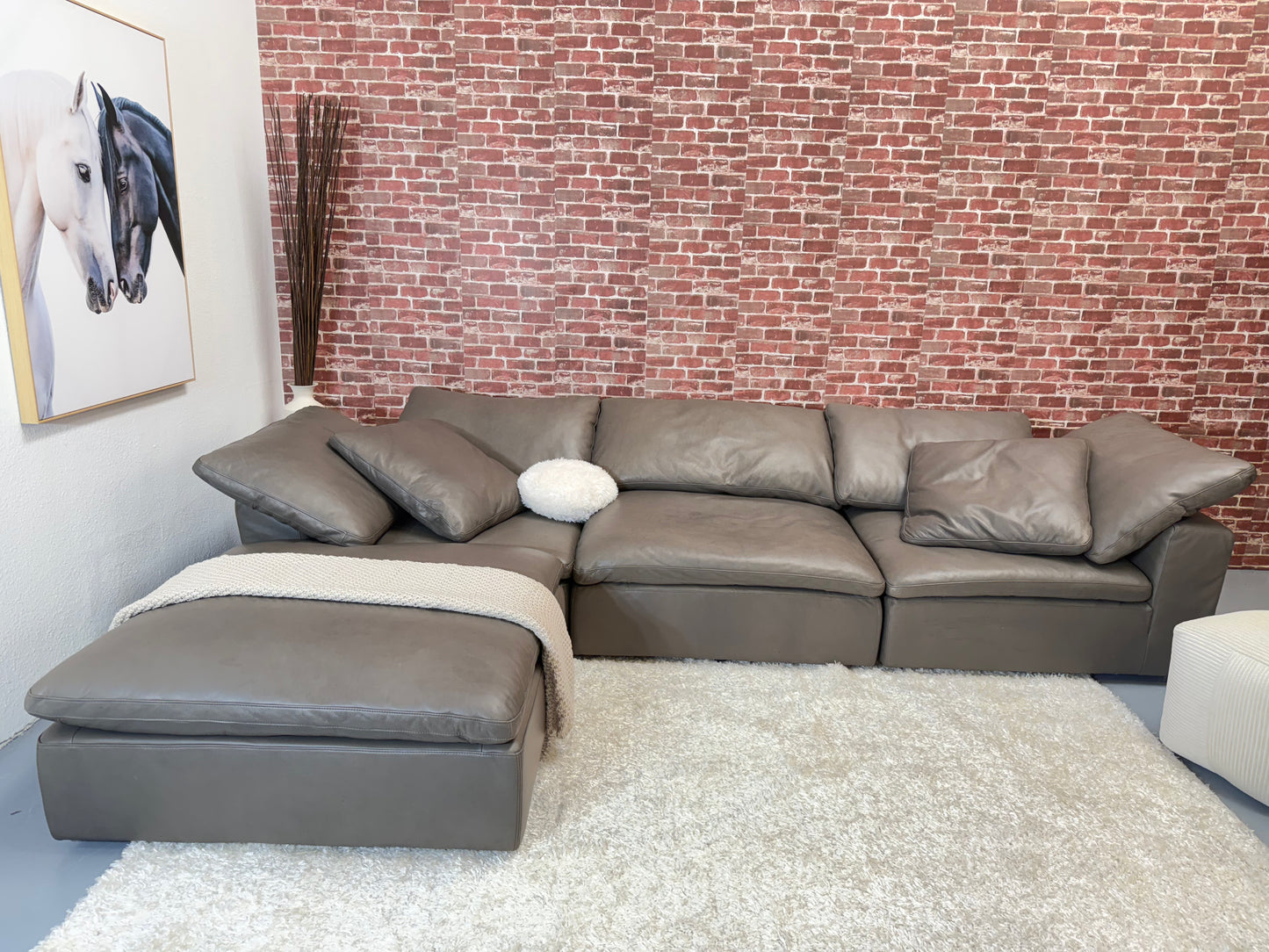 Restoration Hardware Leather Cloud Couch