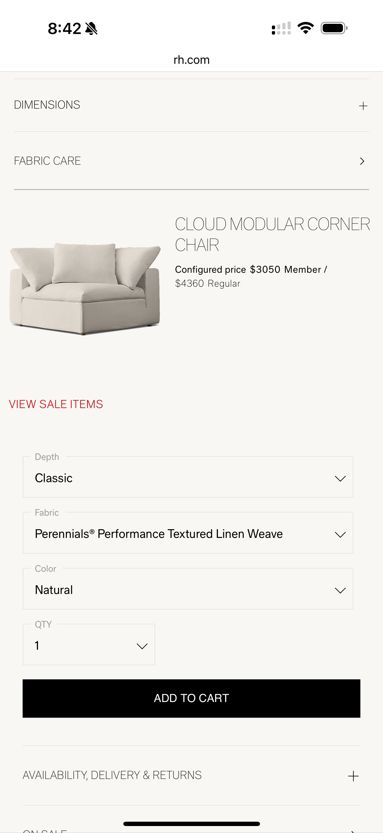 Restoration Hardware Cloud Couch