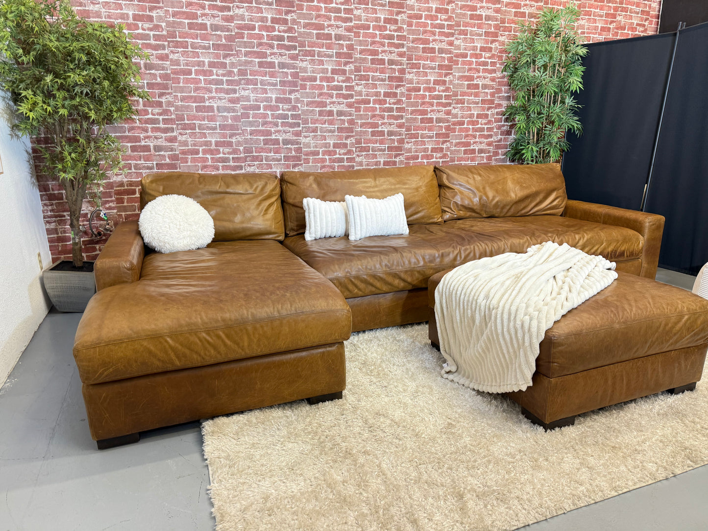Restoration Hardware Maxwell Leather Sectional