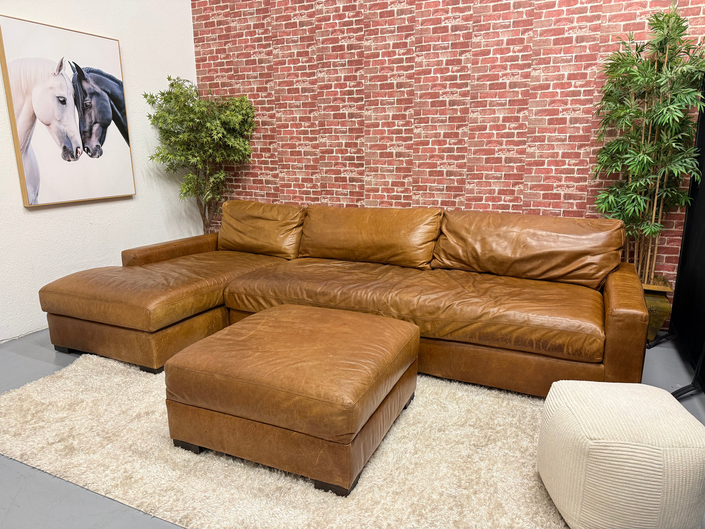 Restoration Hardware Maxwell Leather Sectional