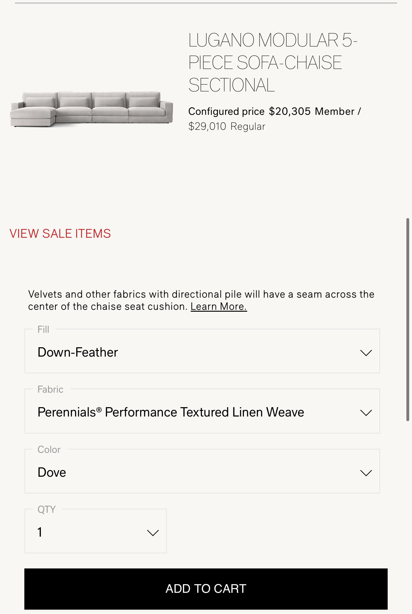 Restoration Hardware Lugano Modular Couch