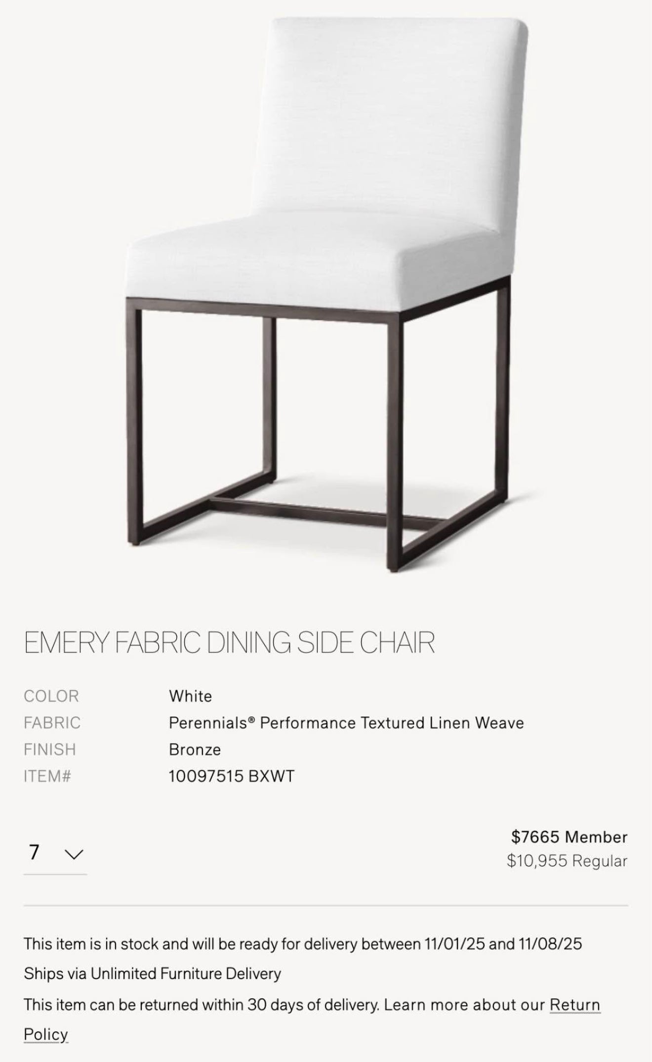 Restoration Hardware Dinning Chairs