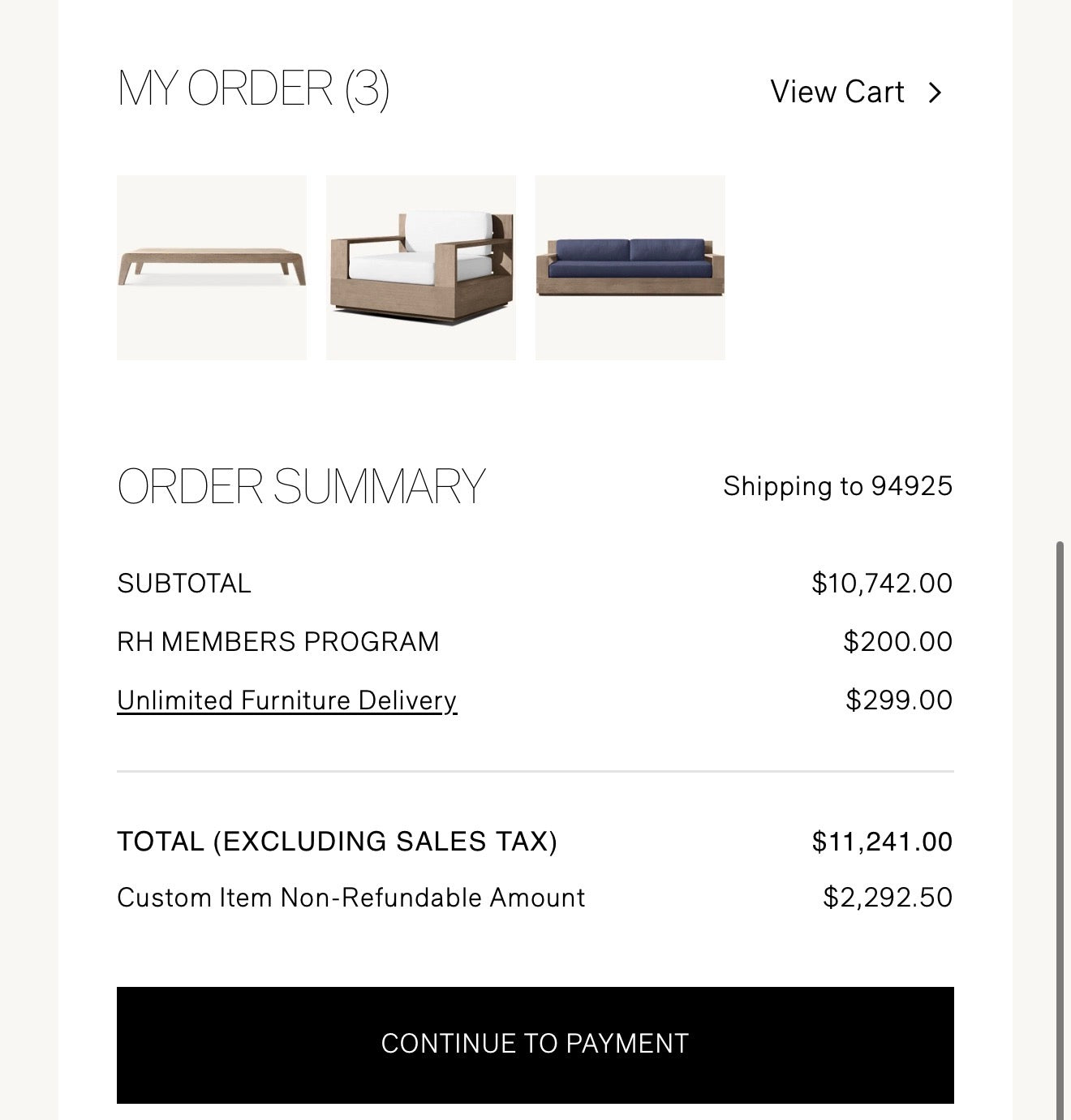 Restoration Hardware Marbella Outdoor Set