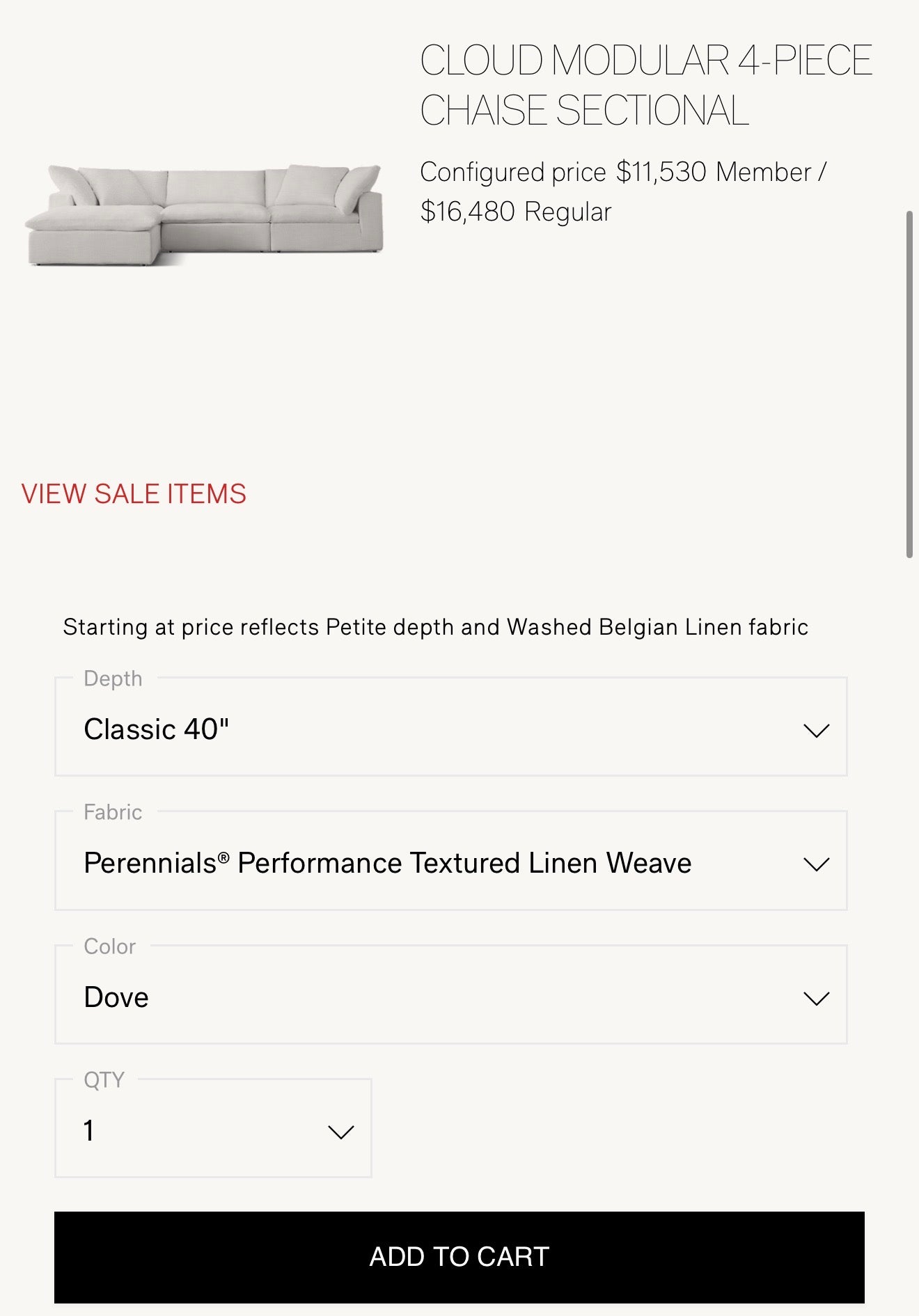 Restoration Hardware Cloud Couch