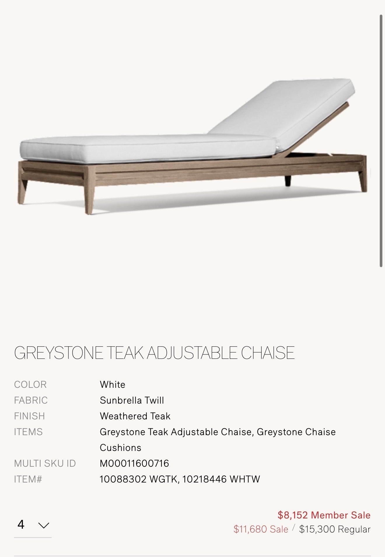 RH Graystone Pool Loungers