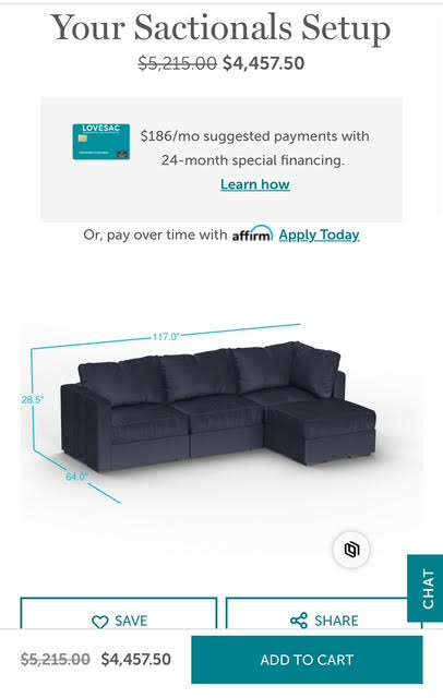LoveSac Modular Sectional Couch