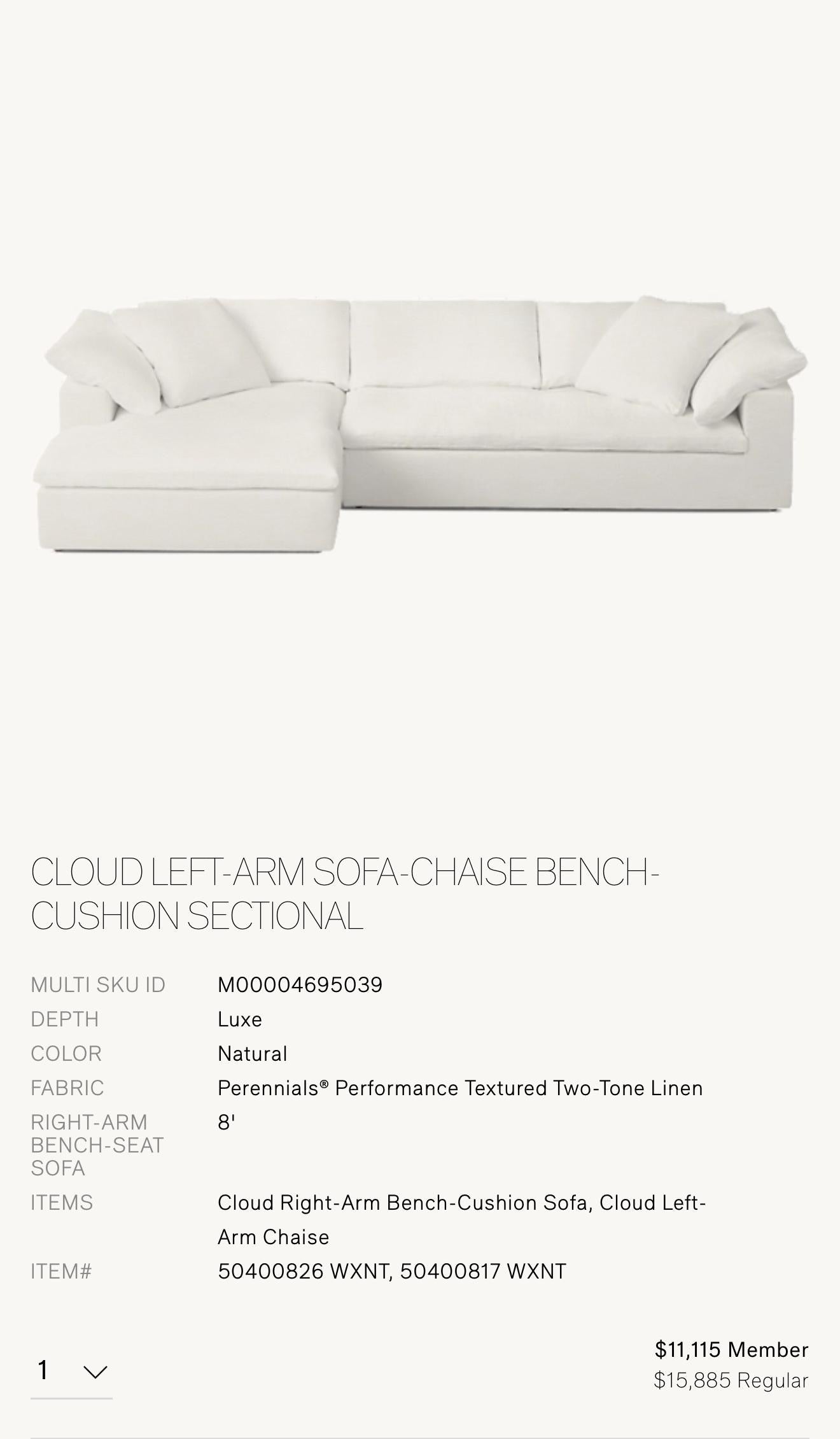 Restoration Hardware Cloud Couch
