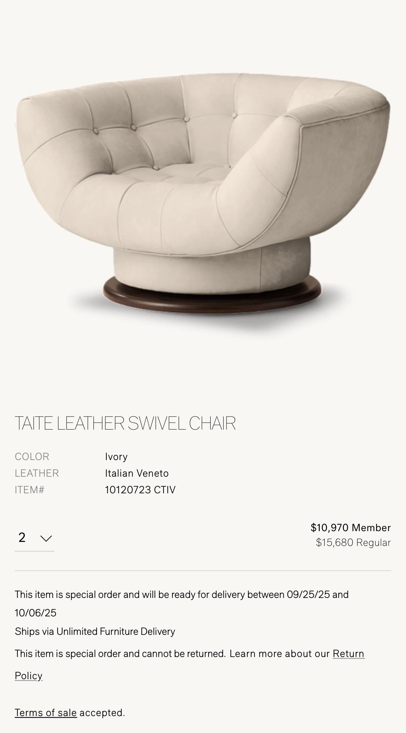 Restoration Hardware Swivel Chairs