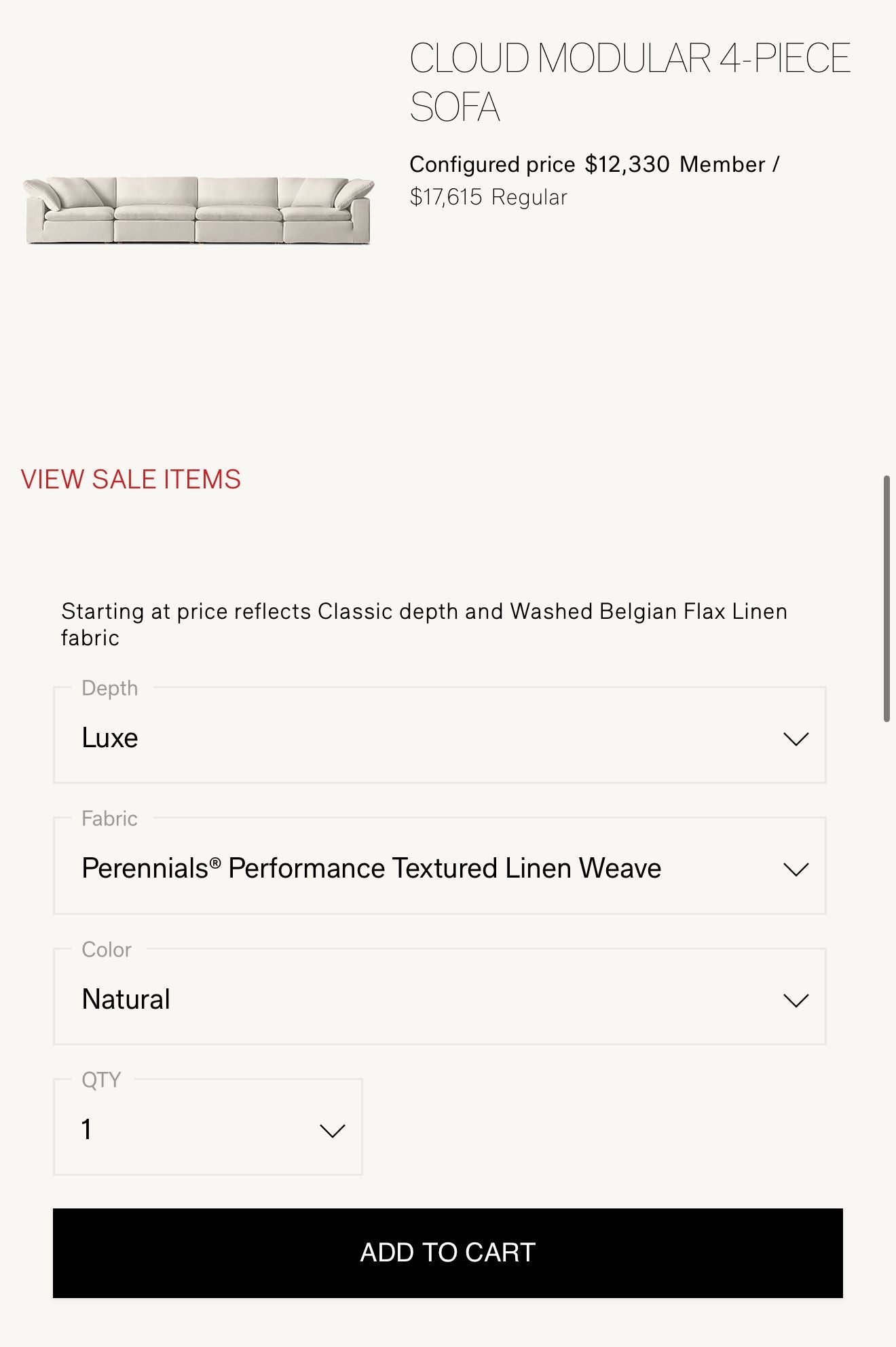 Restoration Hardware Cloud Couch
