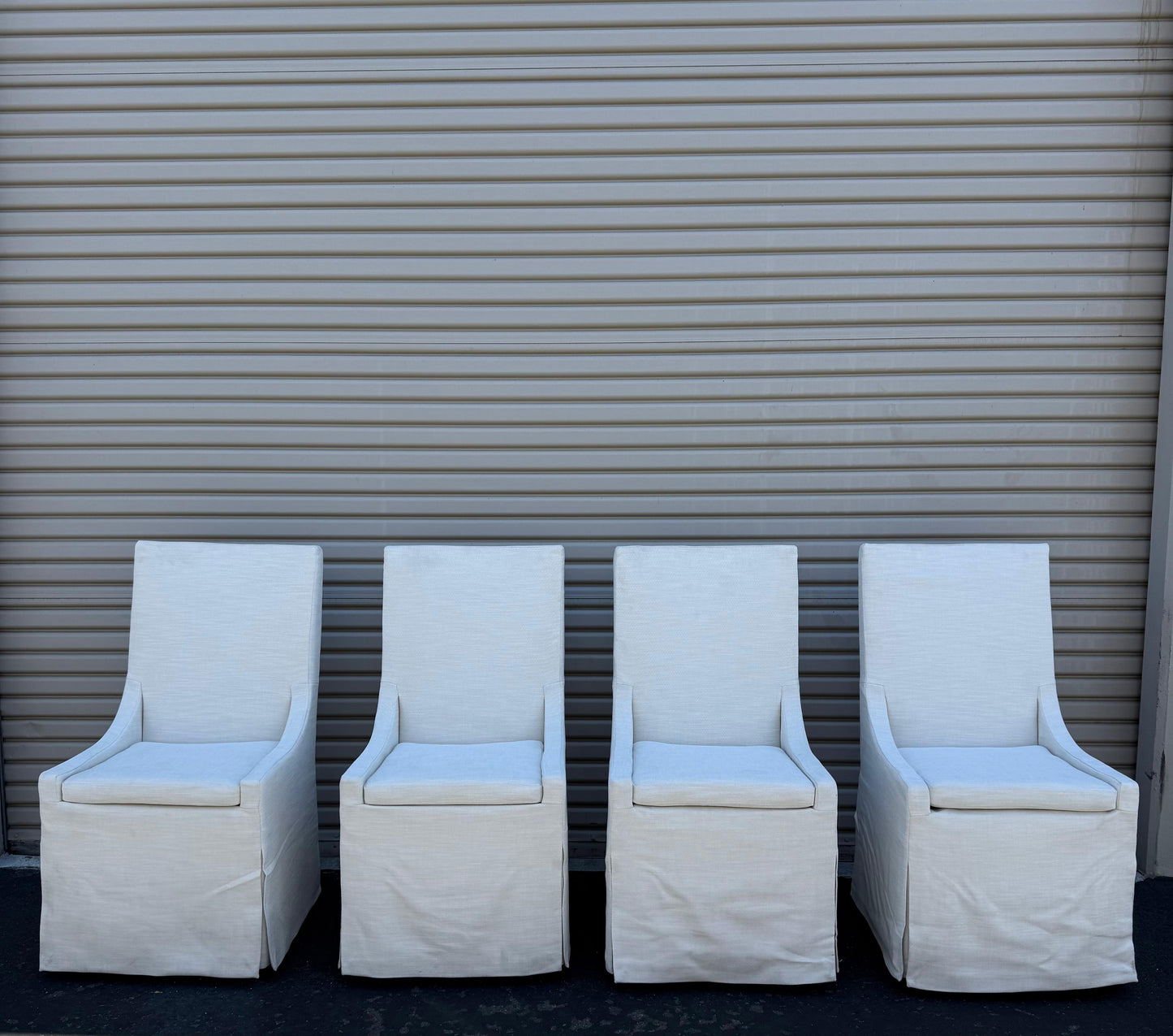 Restoration Hardware Slipcovers Slope Arm Rolling Dining Chairs