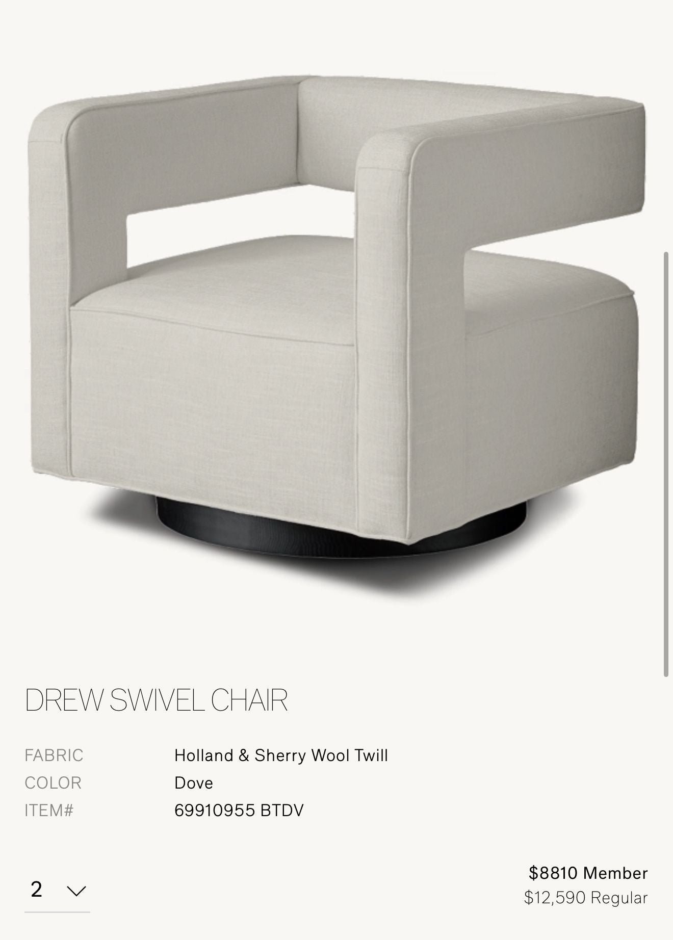 Restoration Hardware Swivel Chairs