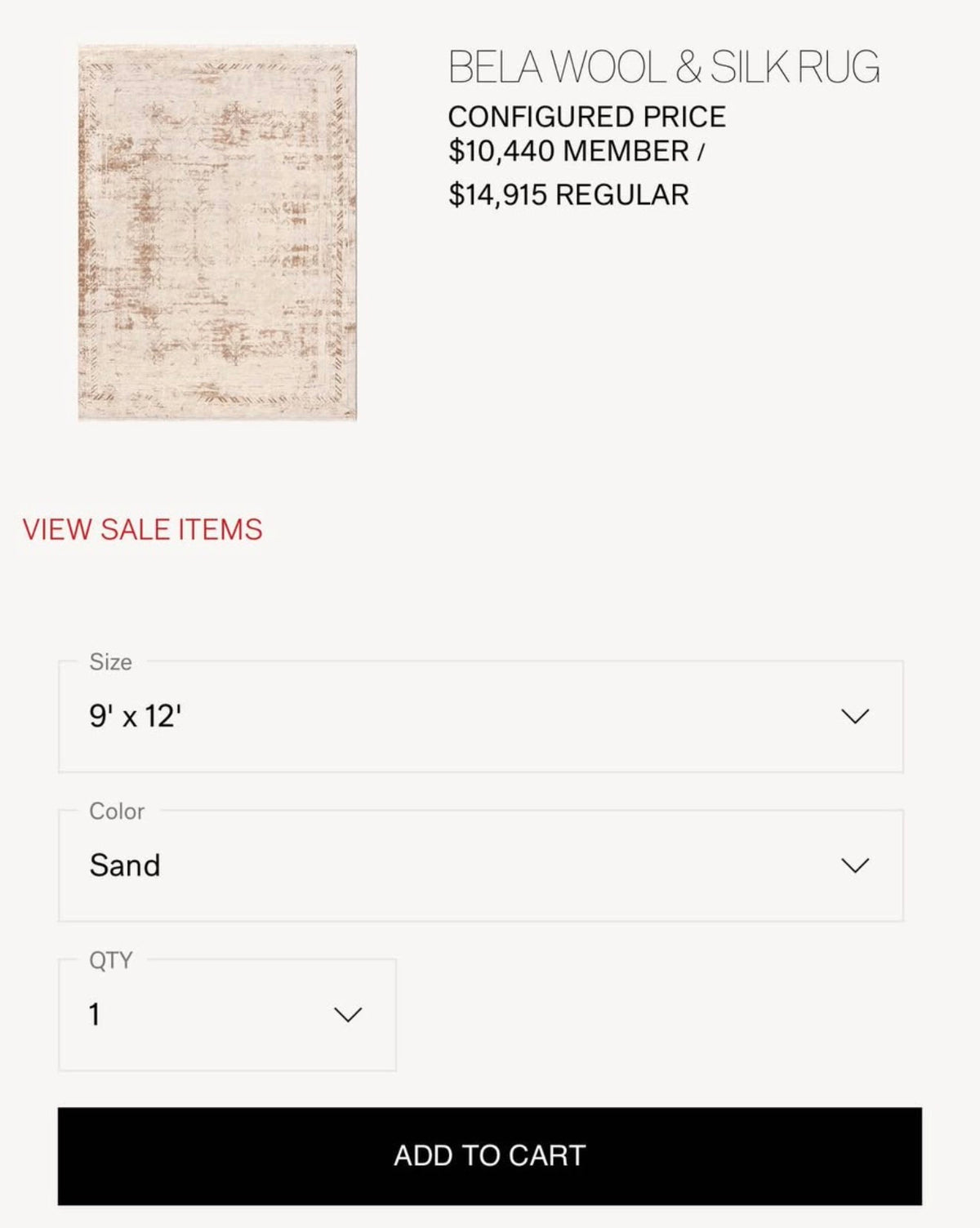 Restoration Hardware Bella Rug