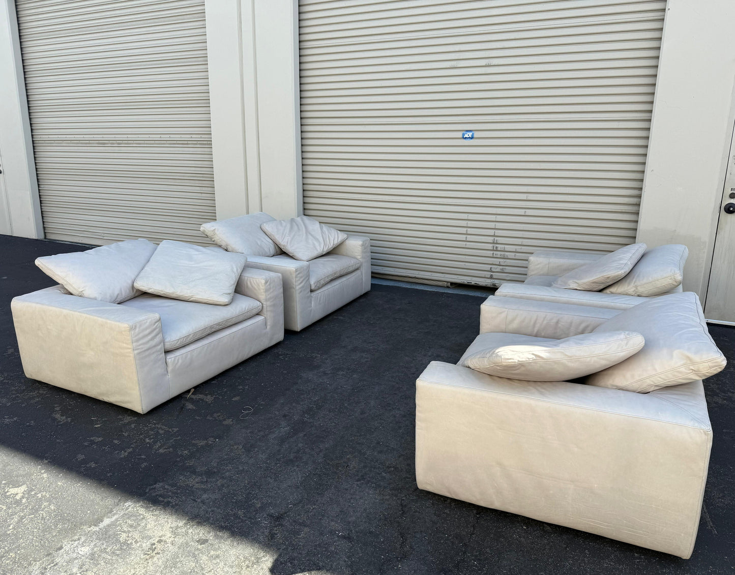 Restoration Hardware Leather Cloud Chairs