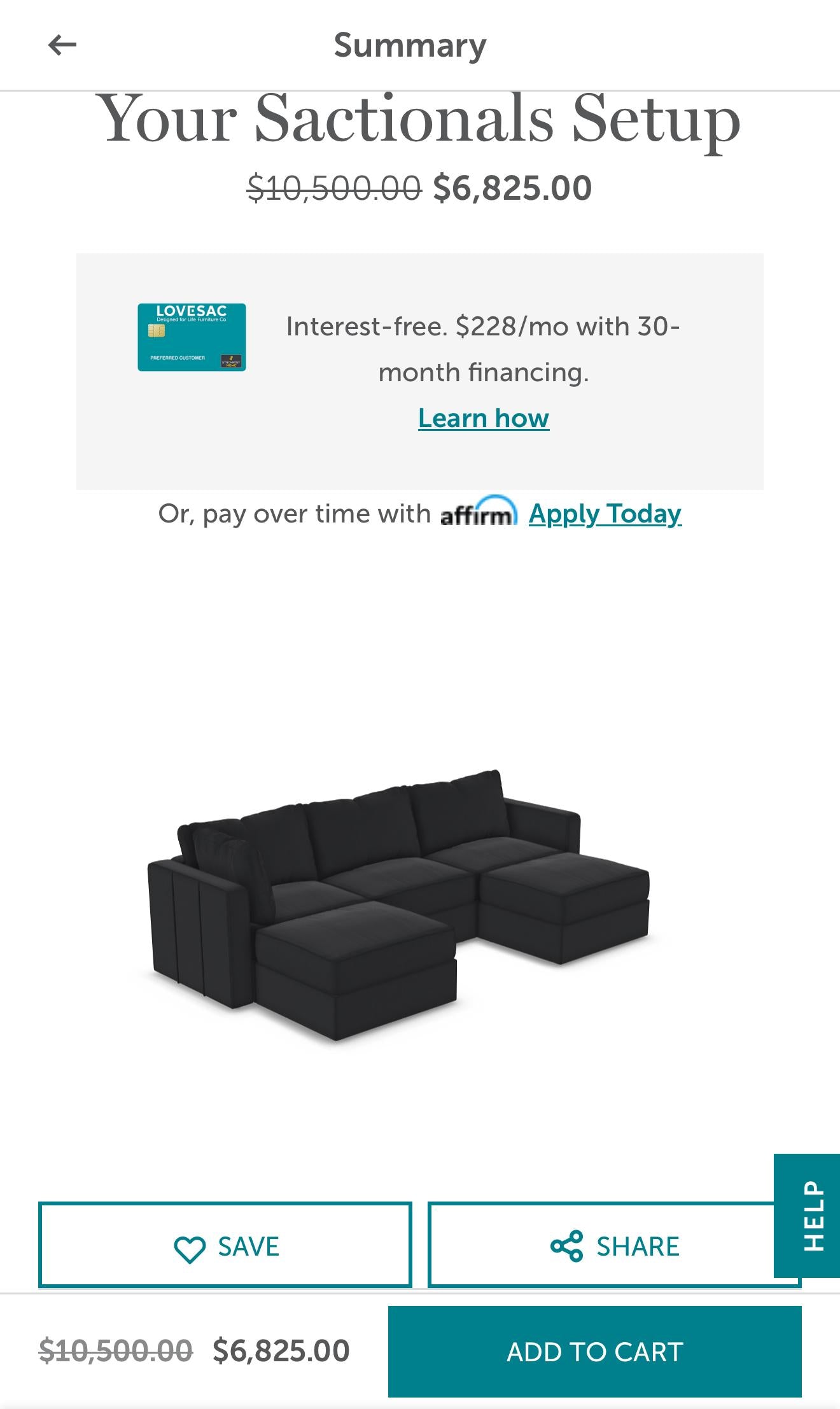 Lovesac Modular Sofa