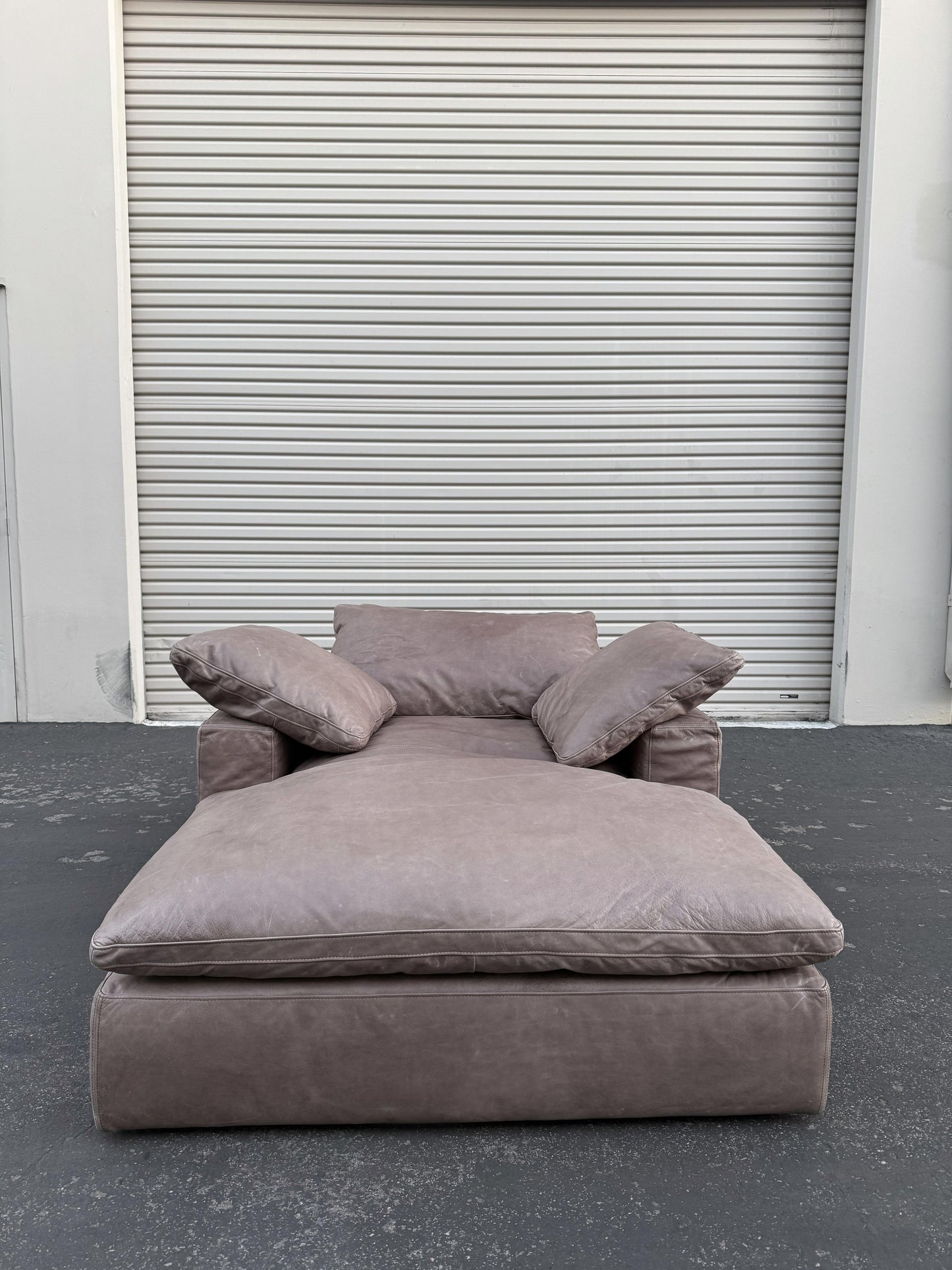 Leather Restoration Hardware Chaise