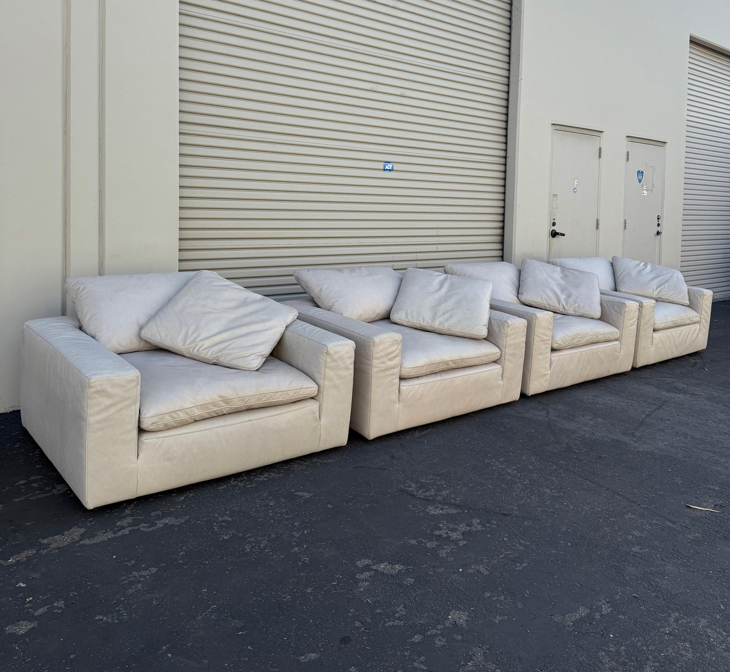 Restoration Hardware Leather Cloud Chairs
