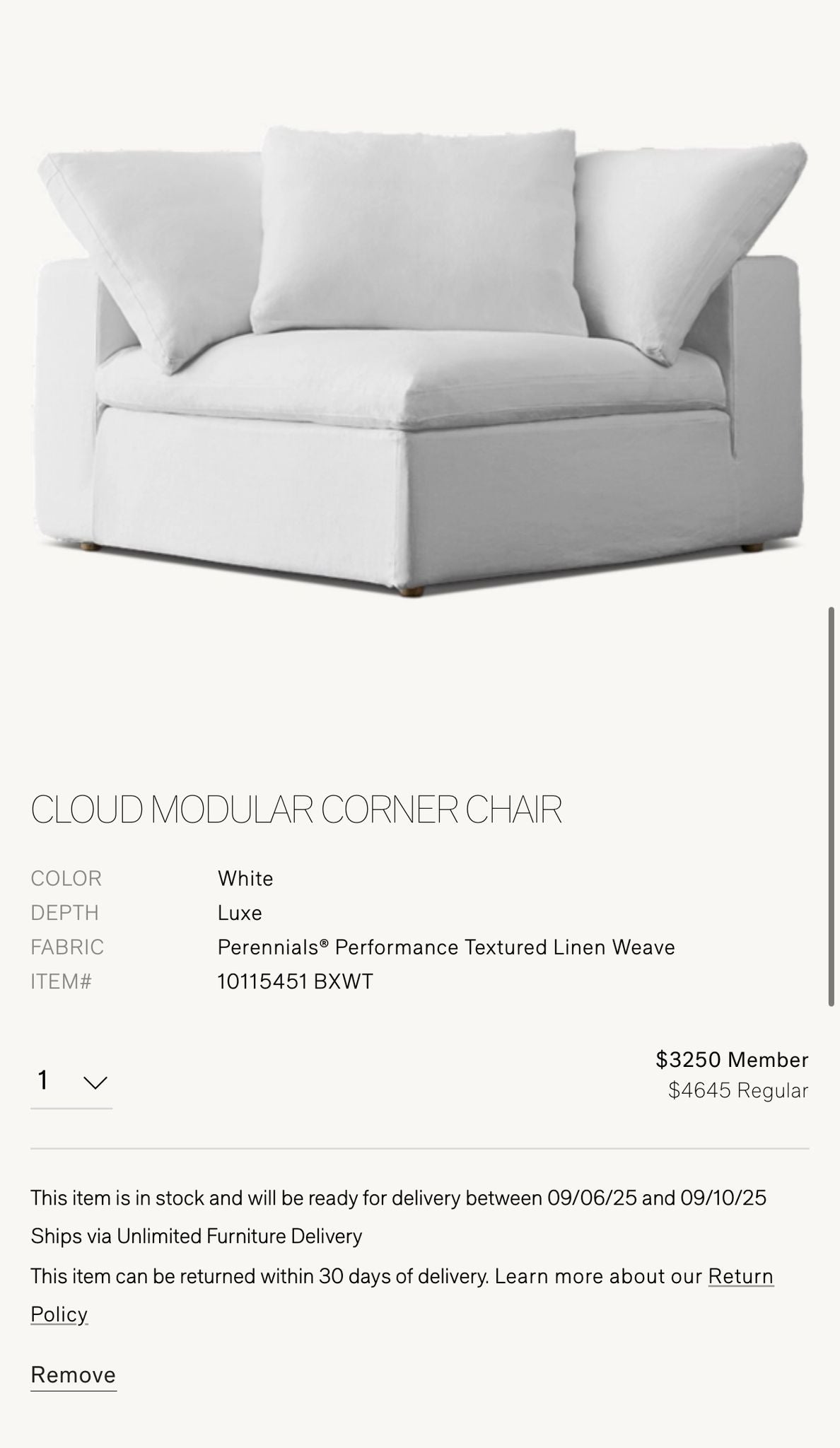 Restoration Hardware Cloud Couch