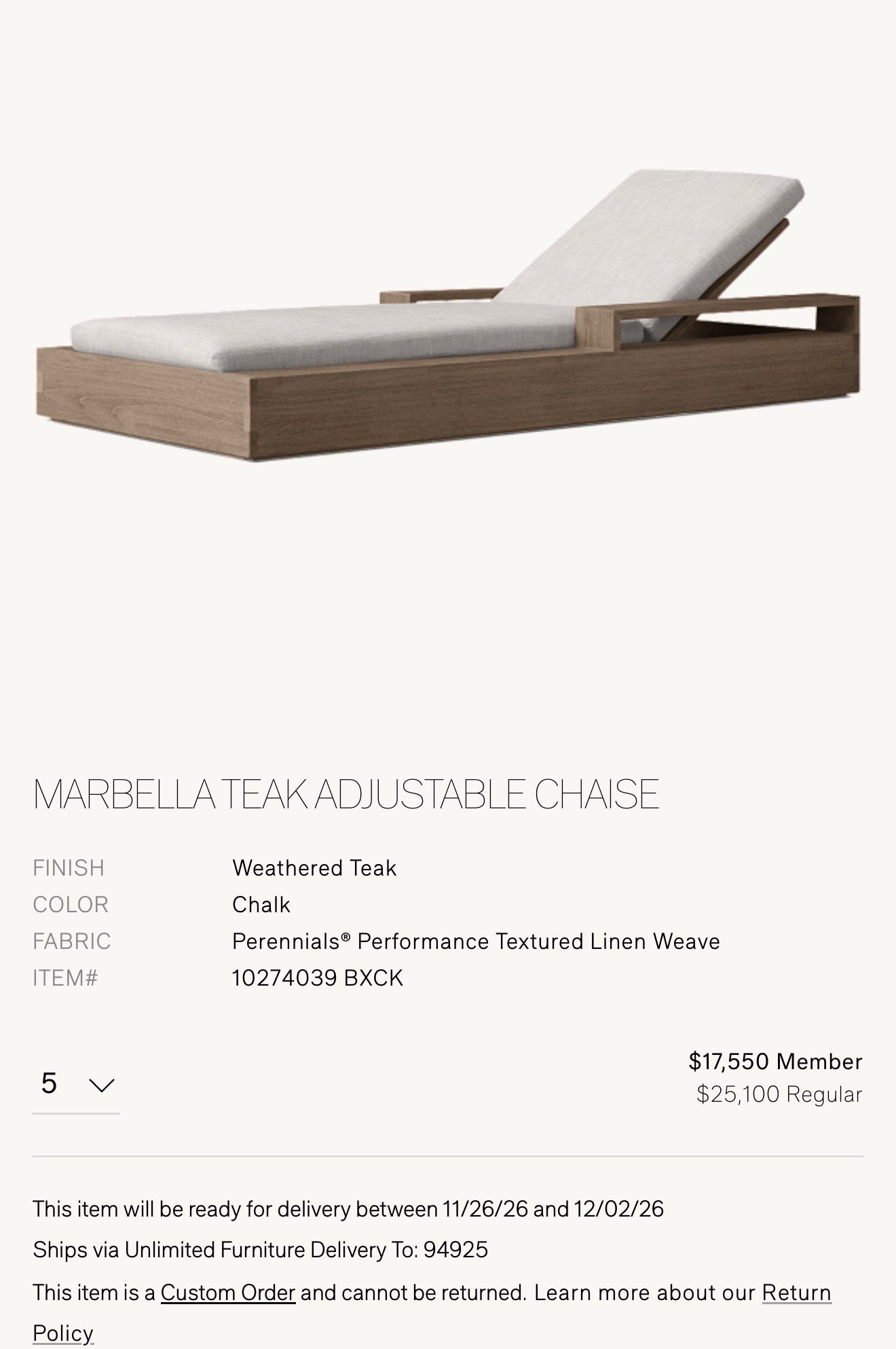 RH Marbella Pool Loungers