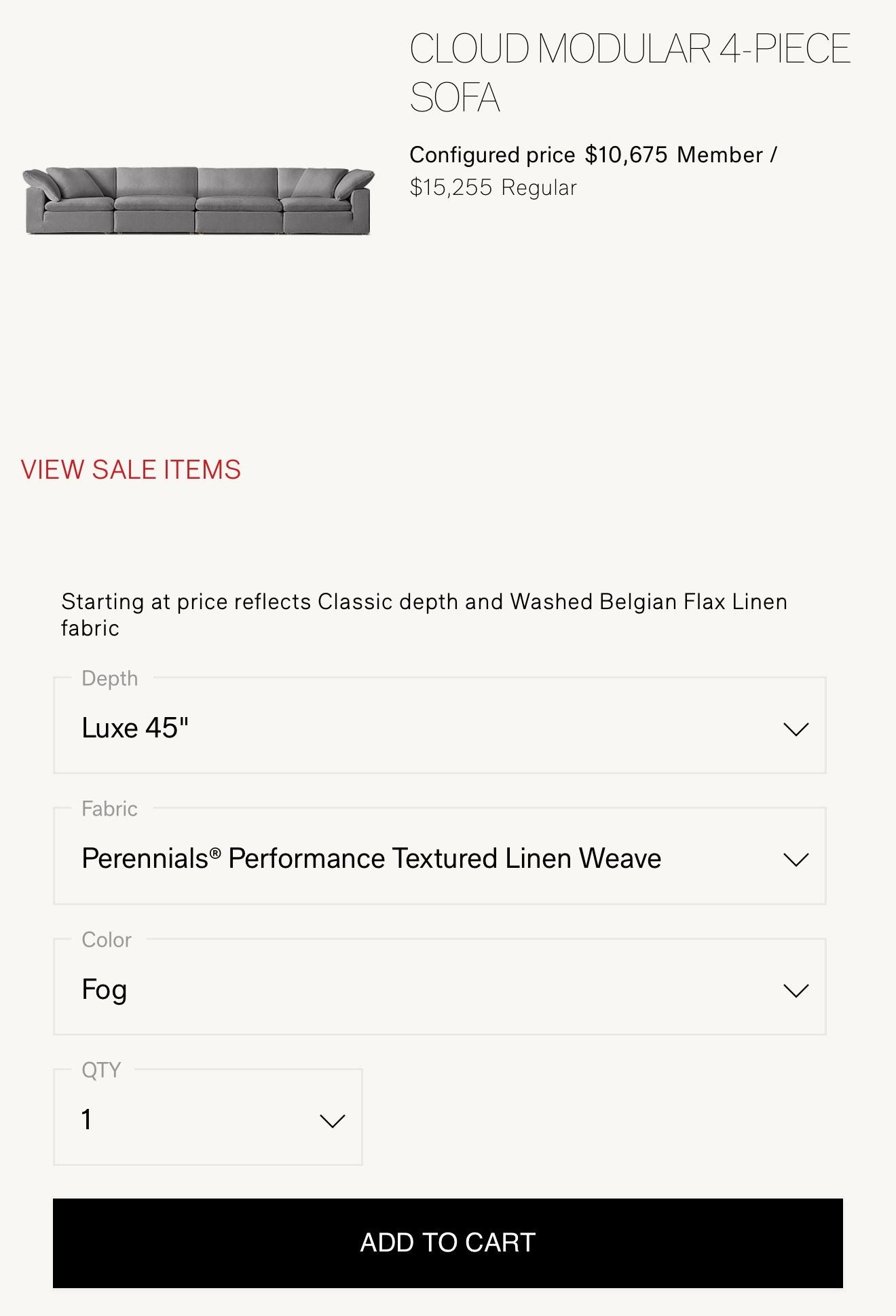 Restoration Hardware Cloud Couch