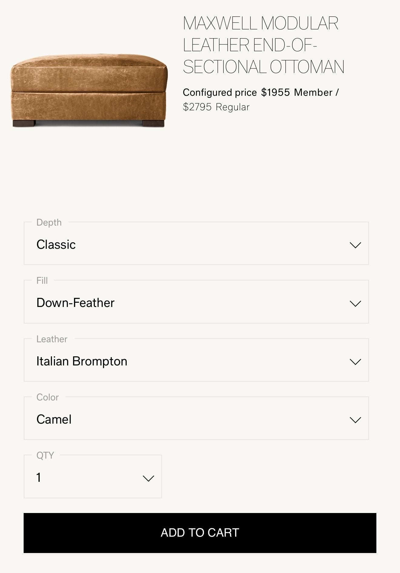 Restoration Hardware Maxwell Leather Sectional