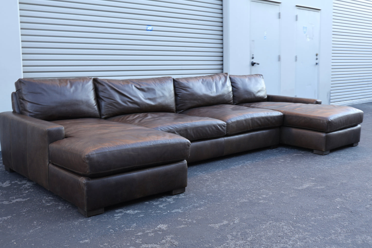 Restoration Hardware Maxwell Leather Sectional