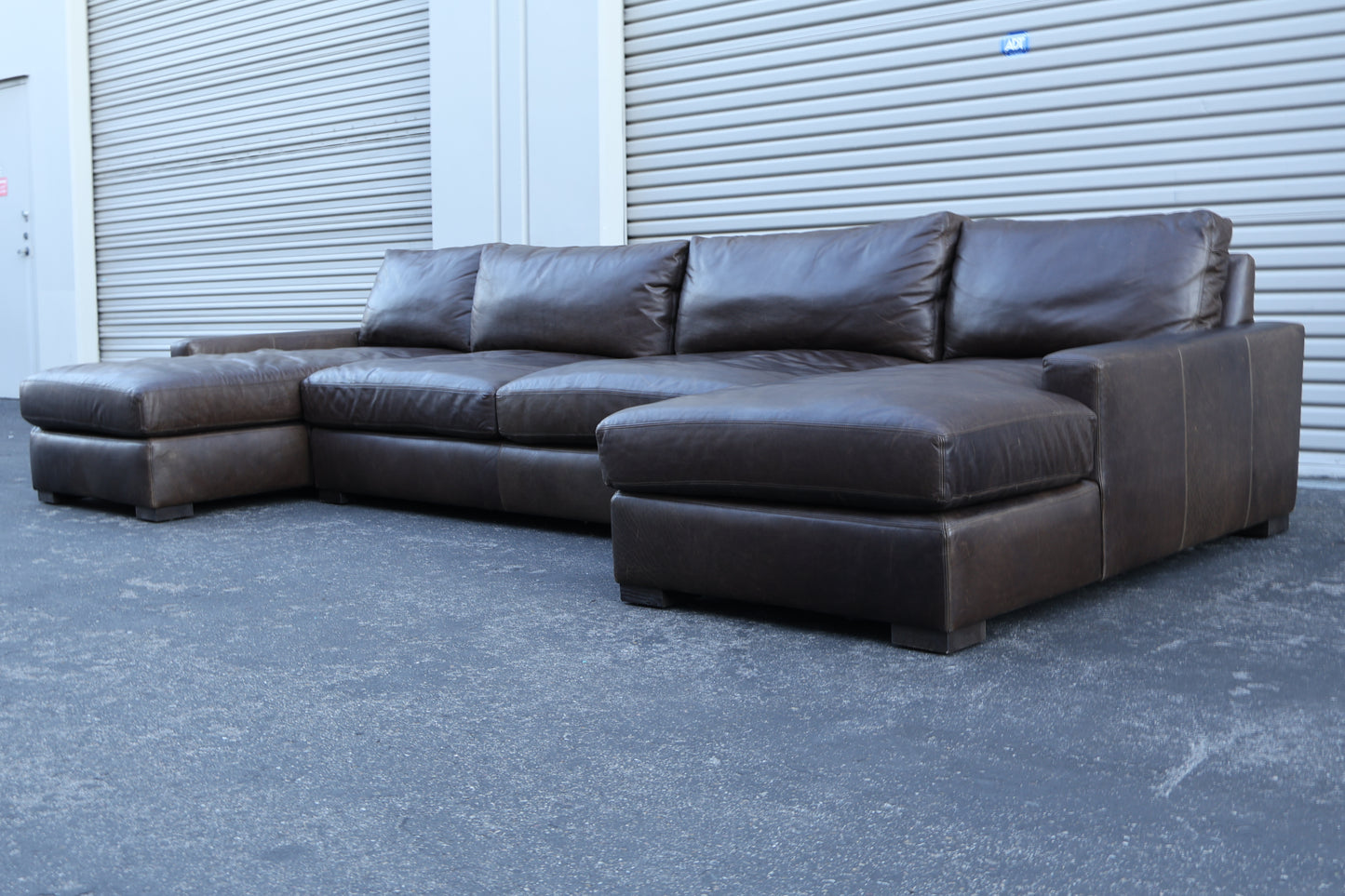 Restoration Hardware Maxwell Leather Sectional