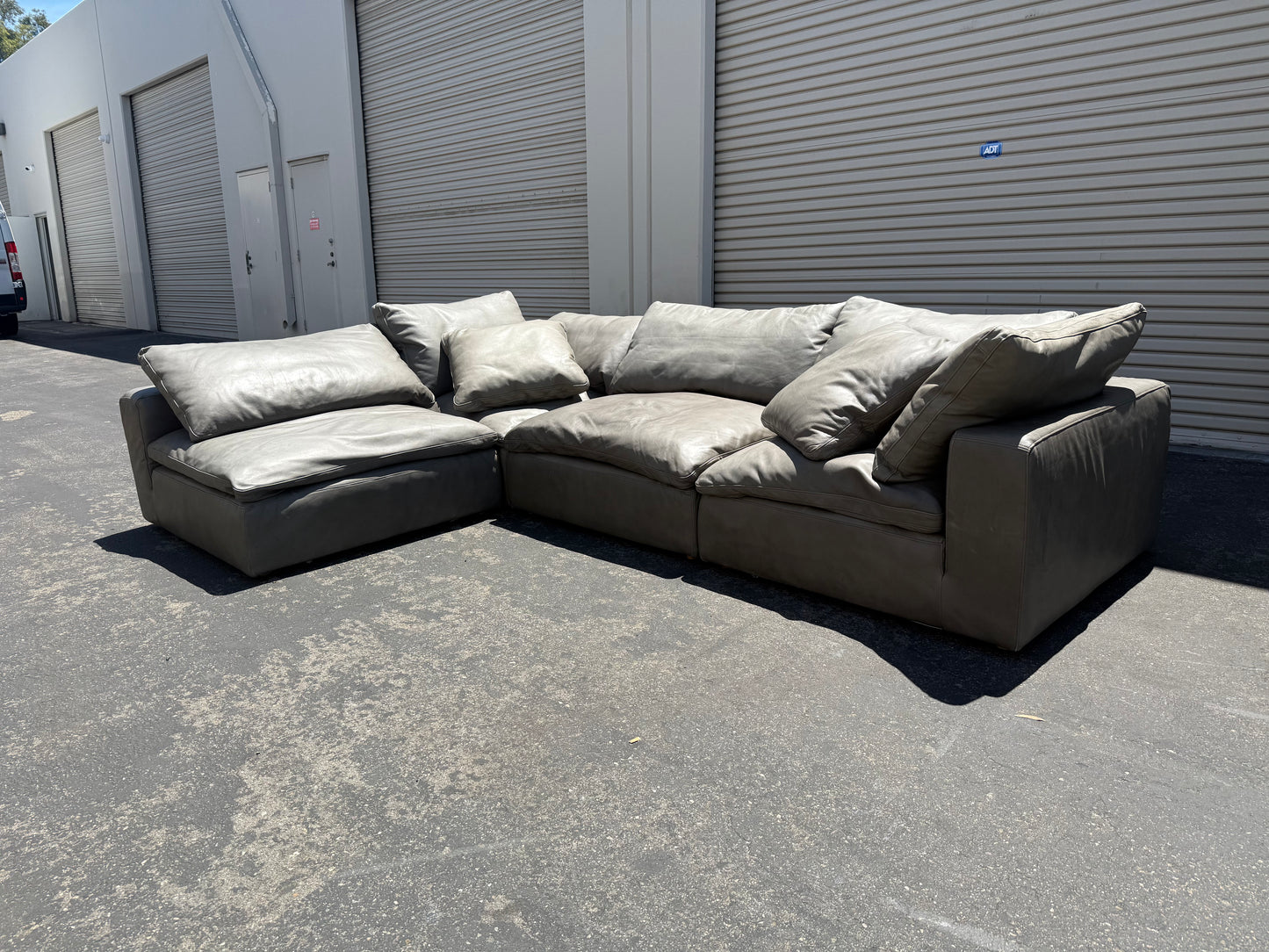 RH Leather Cloud Couch