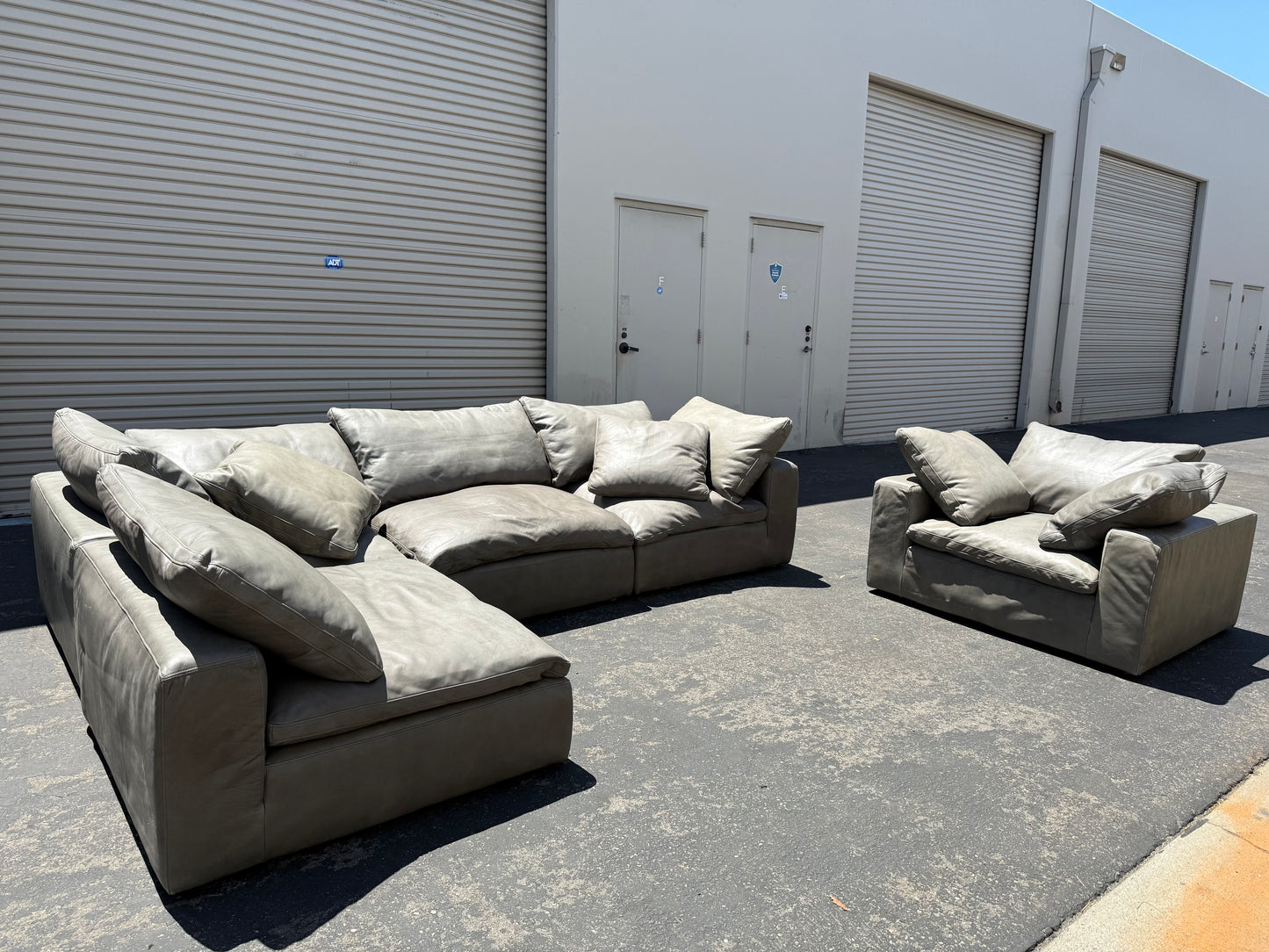 RH Leather Cloud Couch