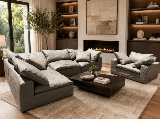RH Leather Cloud Couch