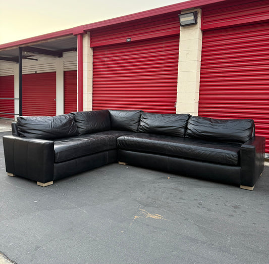 Restoration Hardware Maxwell Leather Sectional - Like New!