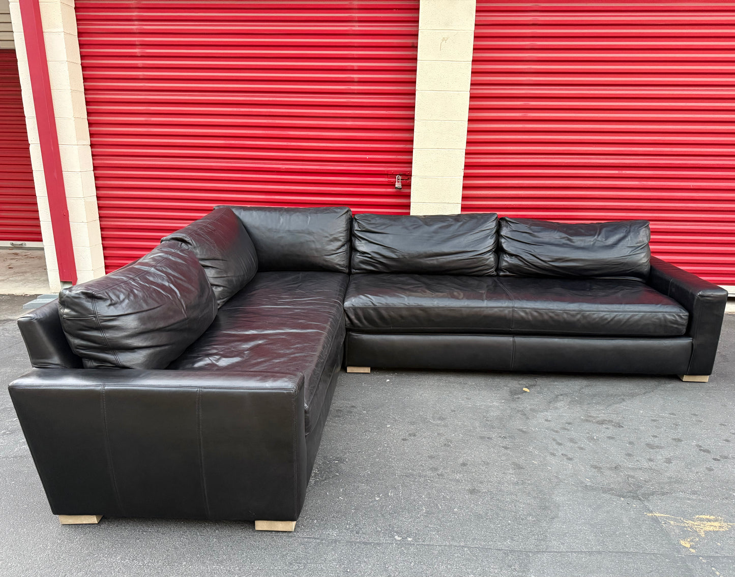 Restoration Hardware Maxwell Leather Sectional - Like New!