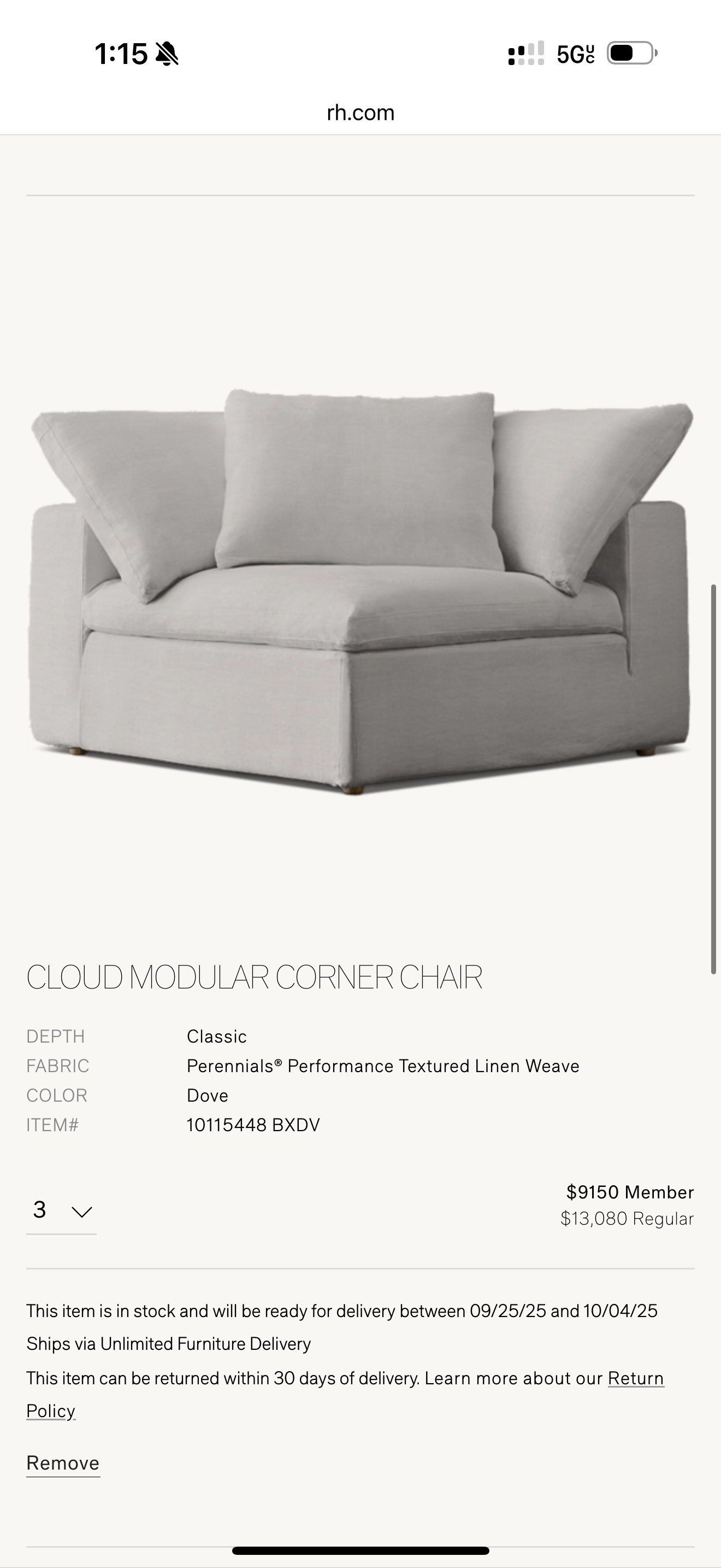 Restoration Hardware Cloud Couch