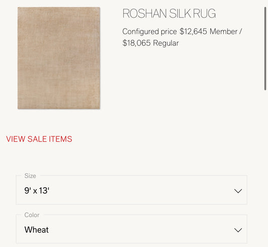 RH ROSHAN SILK Rug