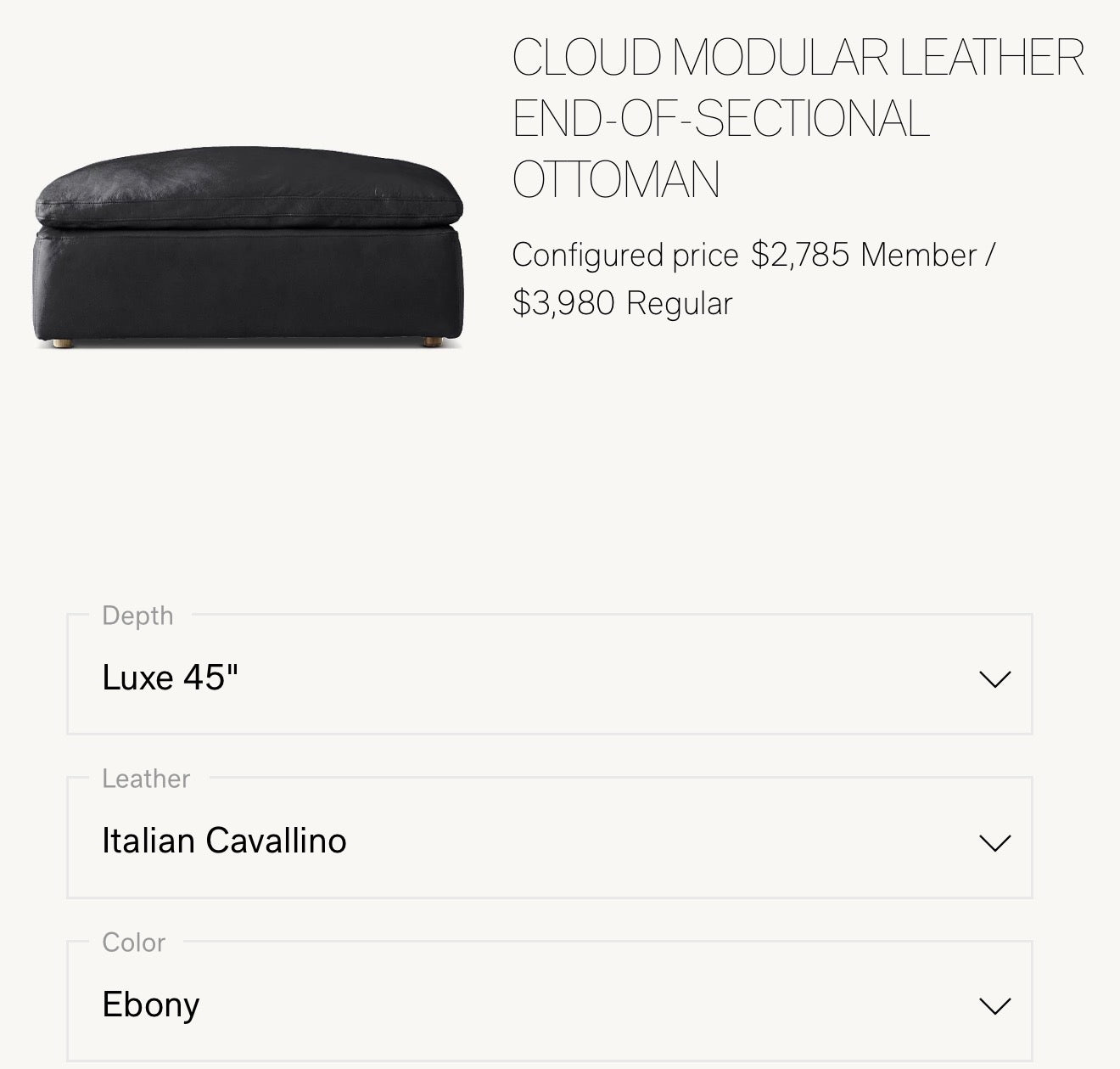 RH Leather Chair & Ottman