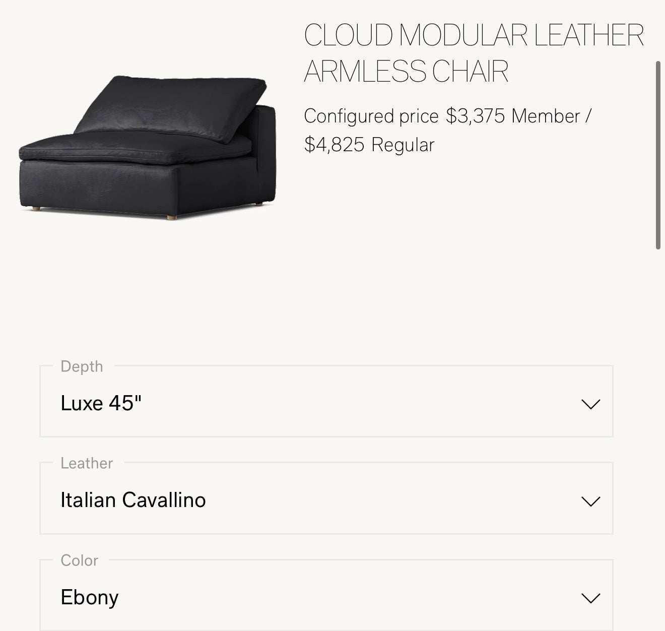 RH Leather Chair & Ottman