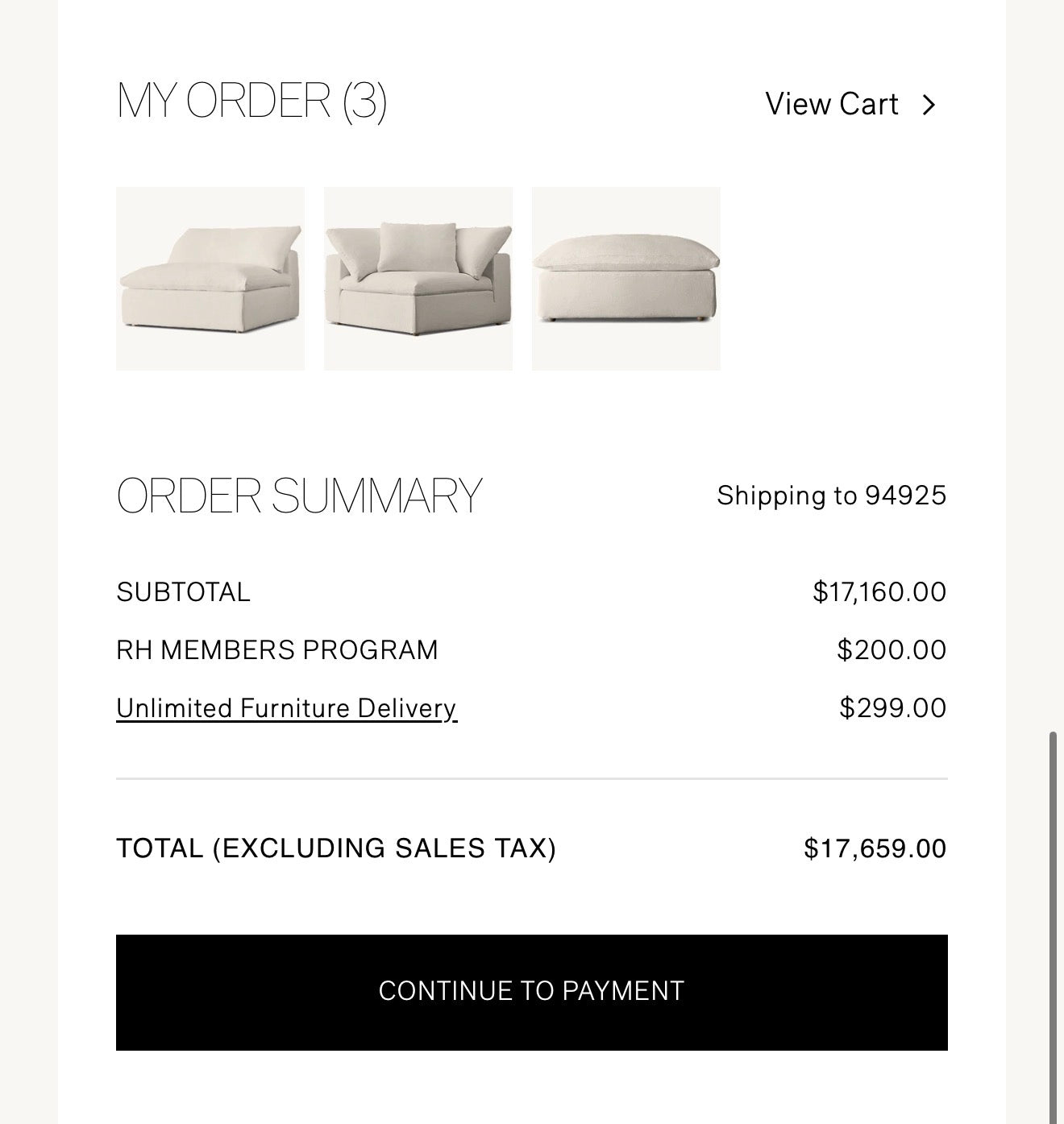 Restoration Hardware Cloud Couch