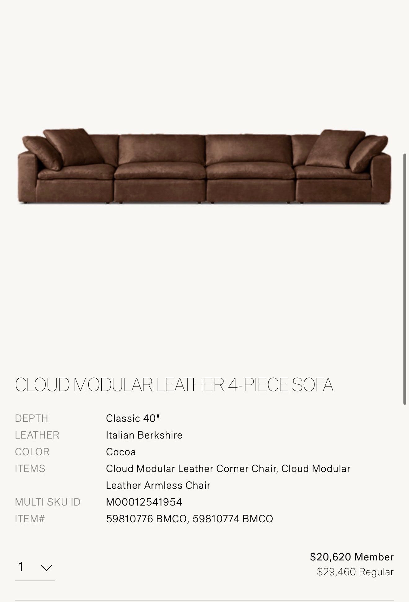Gorgeous Leather Restoration Hardware Cloud